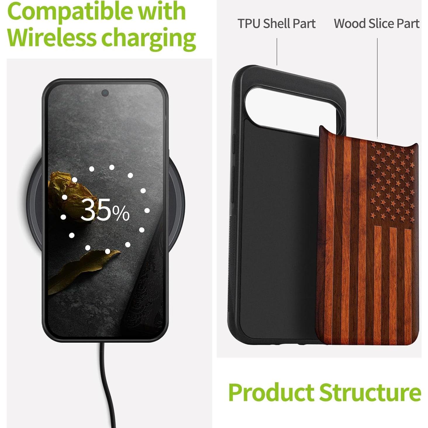 Funda de Madera Carveit para Google Pixel 9 Pro - Antichoque