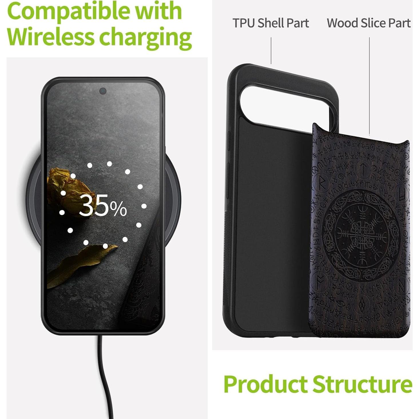 Funda de Madera Carveit para Google Pixel 9 Pro XL - Protección y Estilo