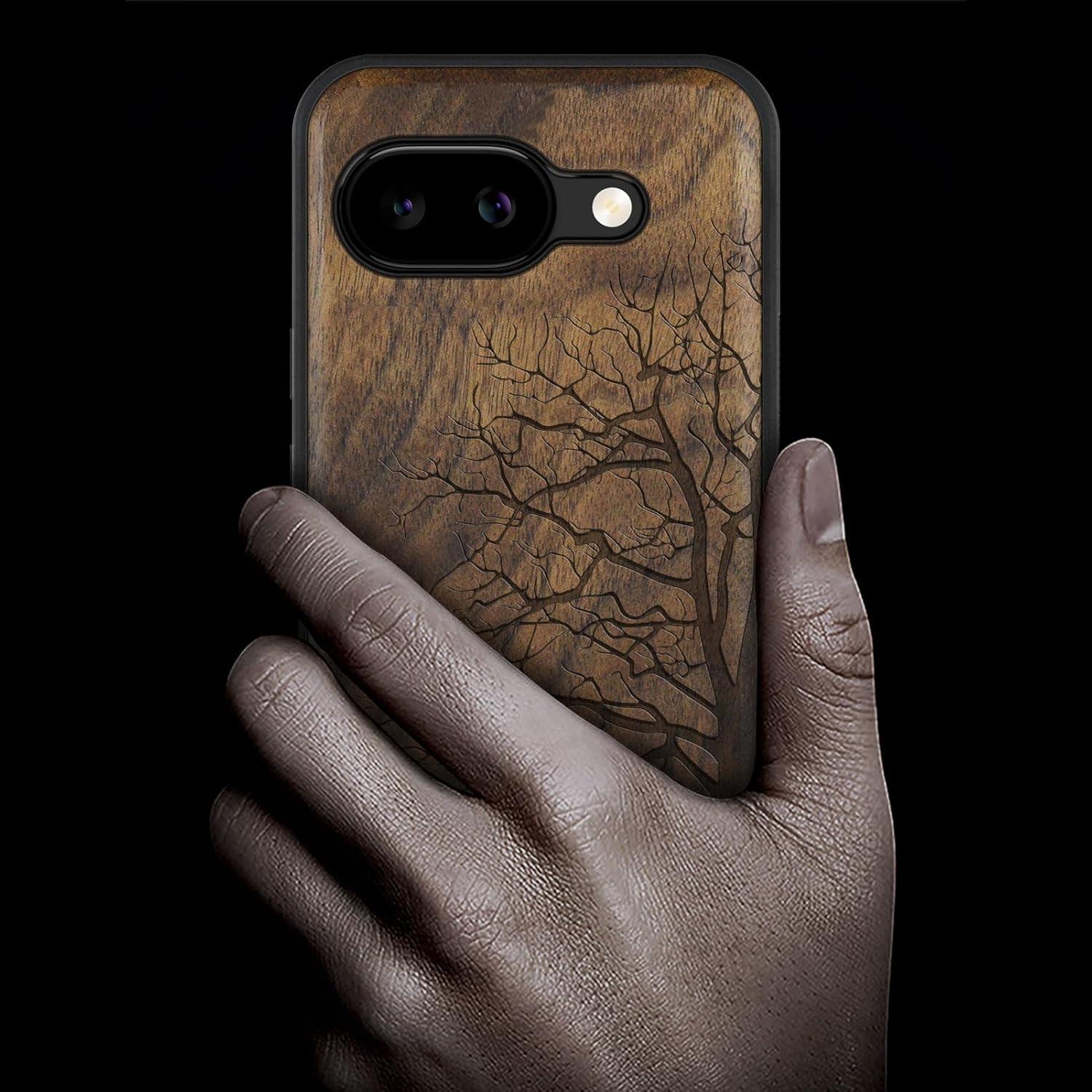 Funda de Madera Carveit para Google Pixel 9a - TPU y Grabado