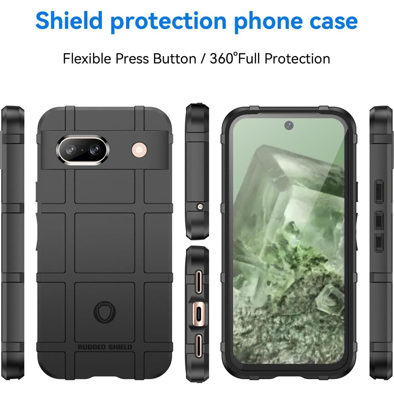 Funda Ajustada Rugged Shield para Google Pixel 8A - Protección Militar