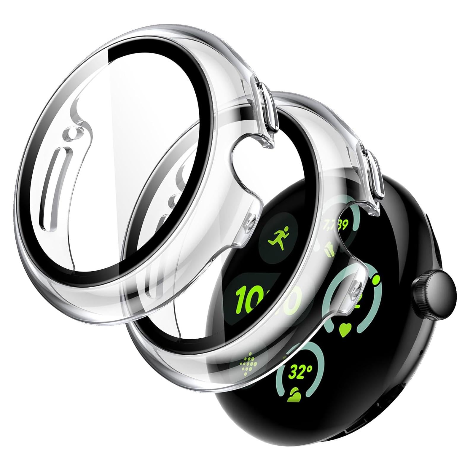 Funda JETech con Protector de Pantalla para Google Pixel Watch 41mm - 2-Pack