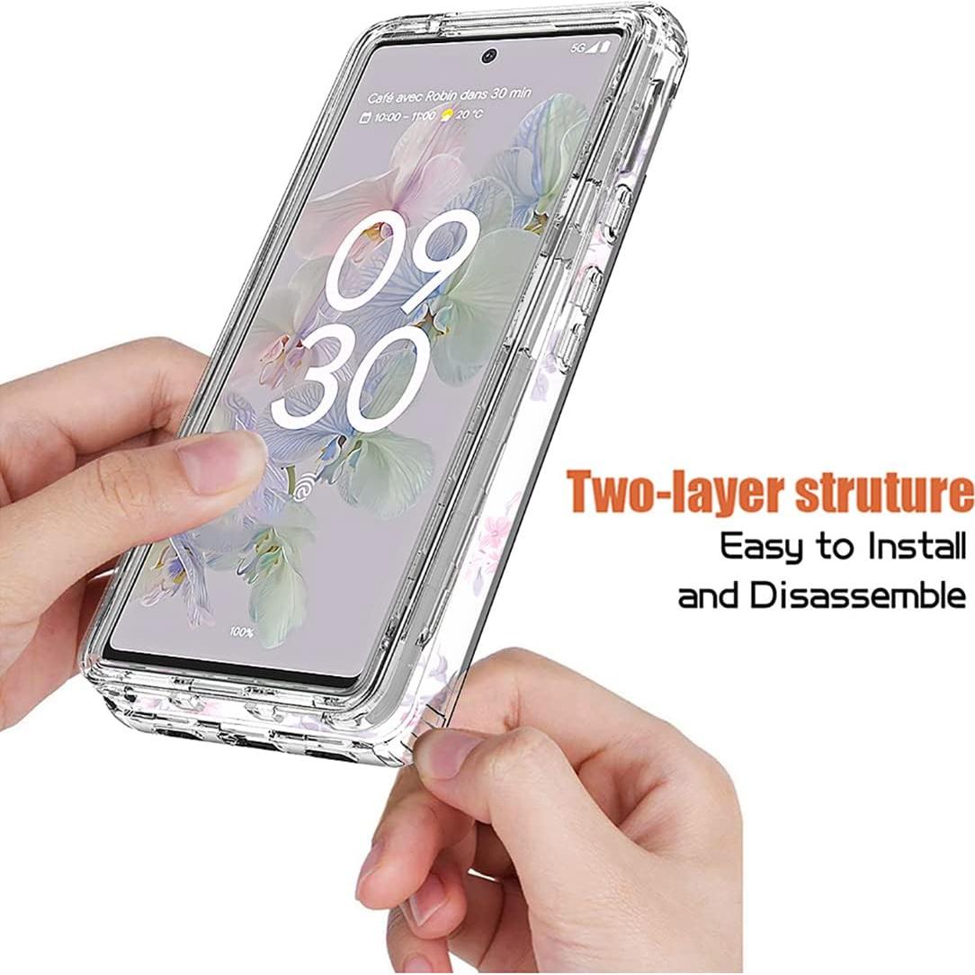 Funda Bumper Rosa para Google Pixel 6A con Protector de Pantalla