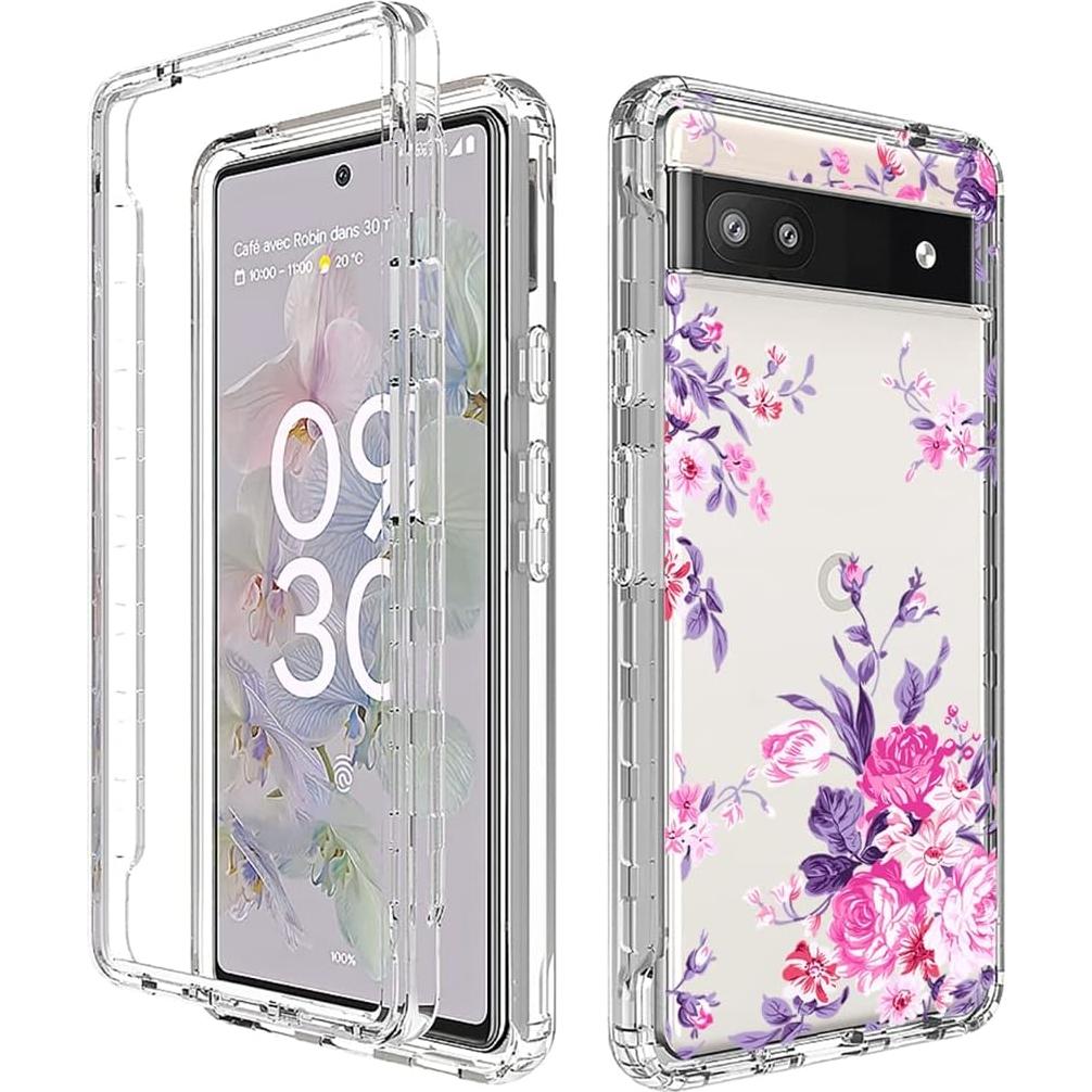 Funda Bumper Rosa para Google Pixel 6A con Protector de Pantalla