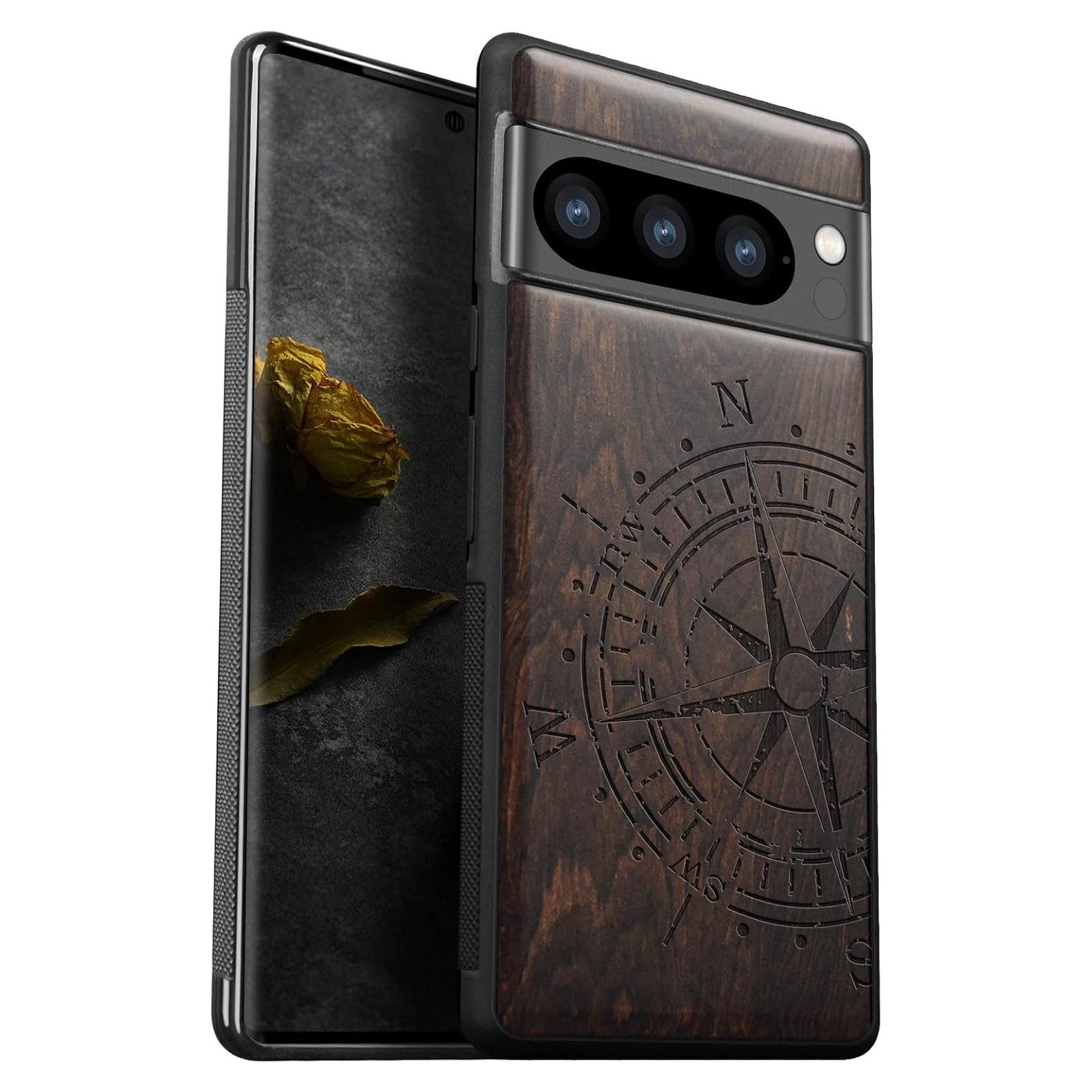 Funda Protectora Carveit para Google Pixel 8 Pro - Madera Natural y TPU