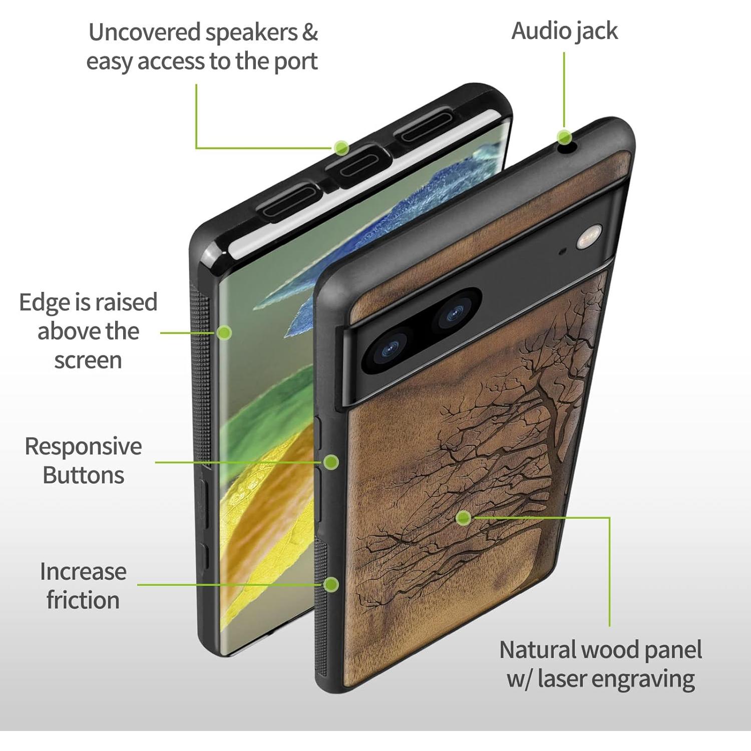 Funda de Madera Carveit para Google Pixel 8 - Antichoque