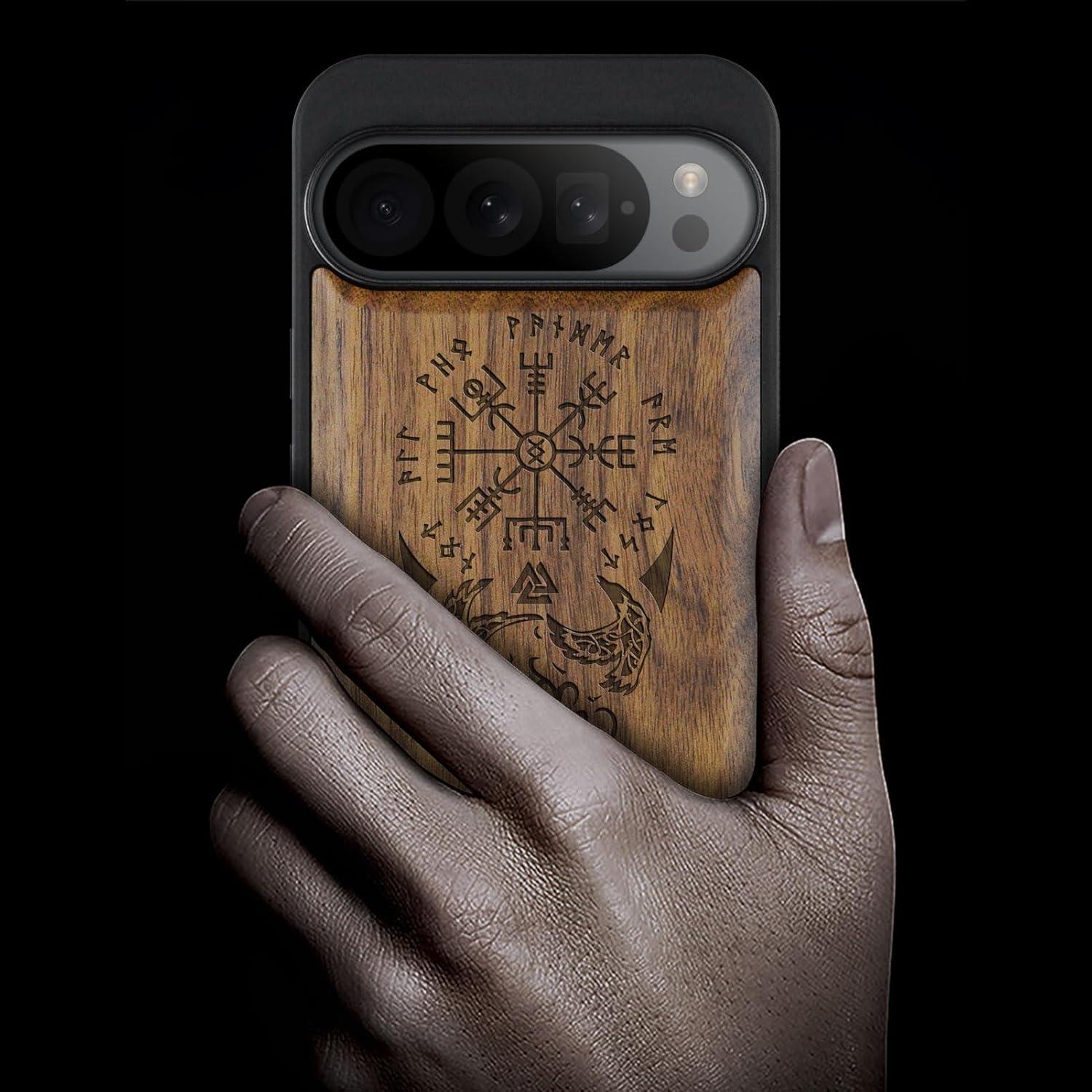 Funda de Madera Carveit para Google Pixel 9 Pro XL - Vegvisir
