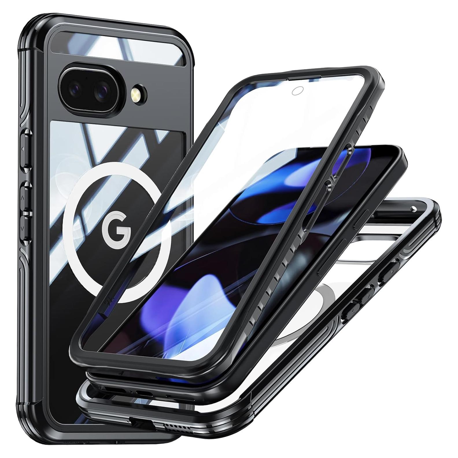 Funda Magnética para Google Pixel 9A con Protector 360° Negra
