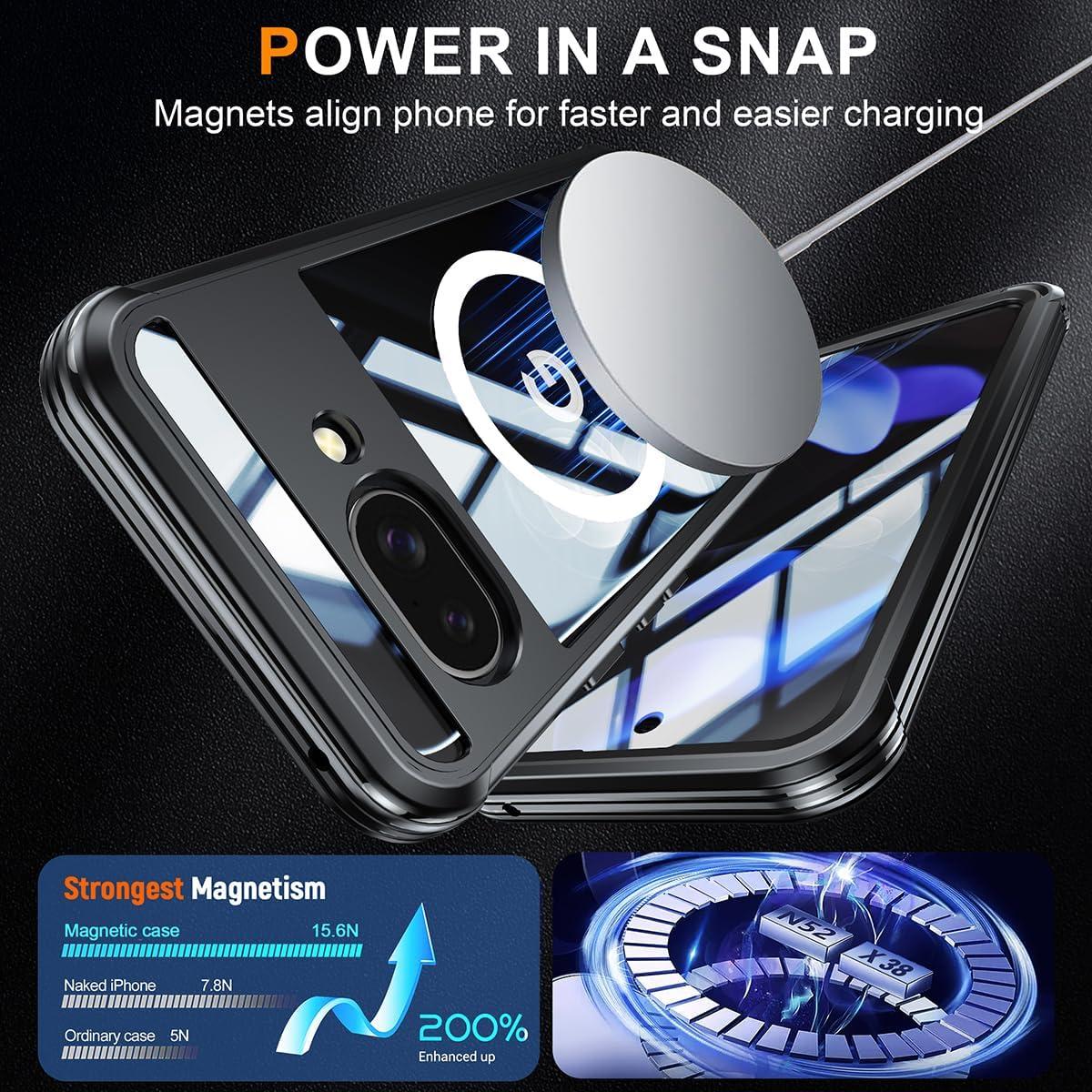 Funda Magnética para Google Pixel 9A con Protector 360° Negra