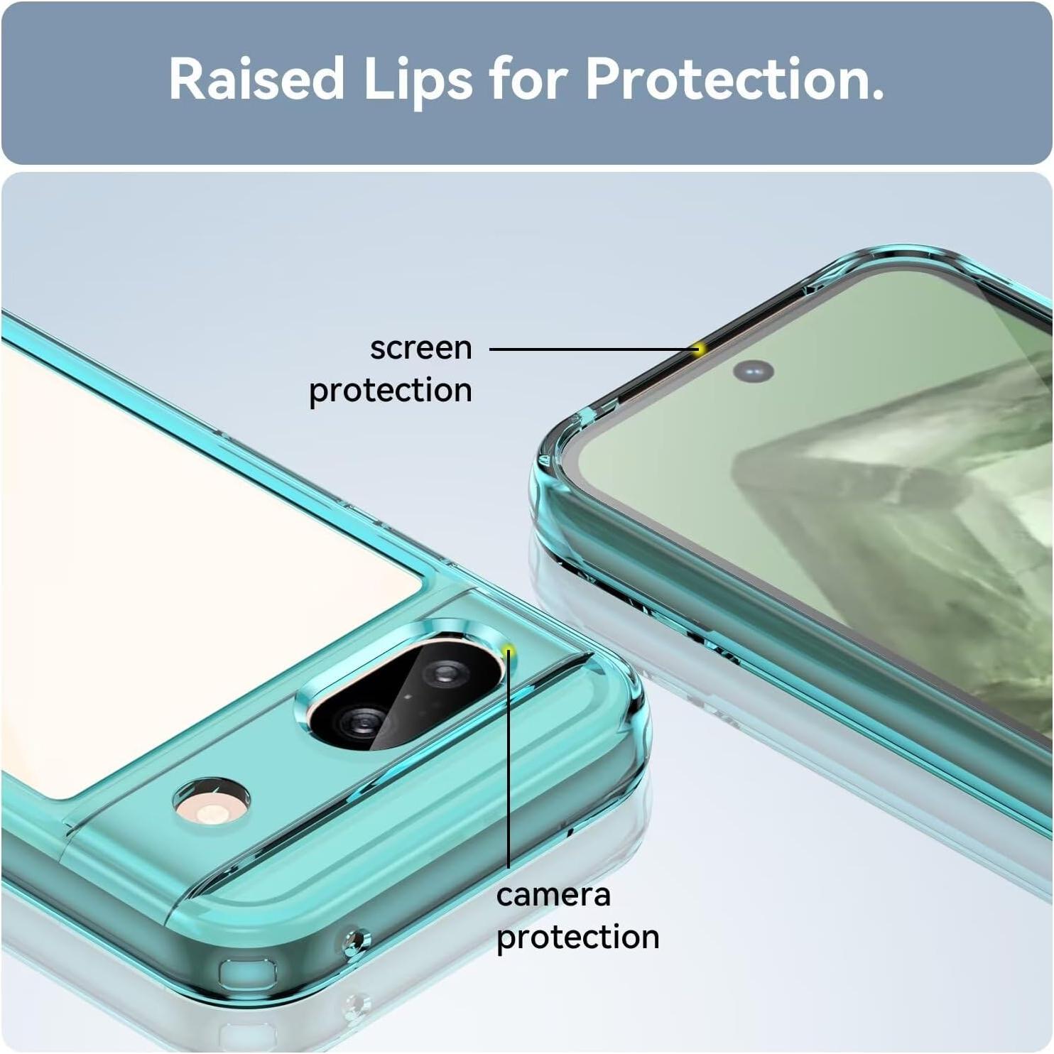 Funda Google Pixel 8A con Protector de Pantalla Templado Azul