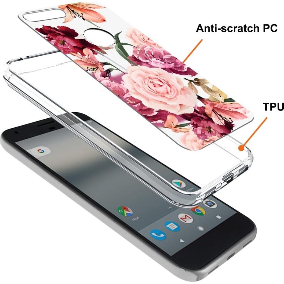 Funda para Google Pixel Topnow Ramo de Rosas PC y TPU