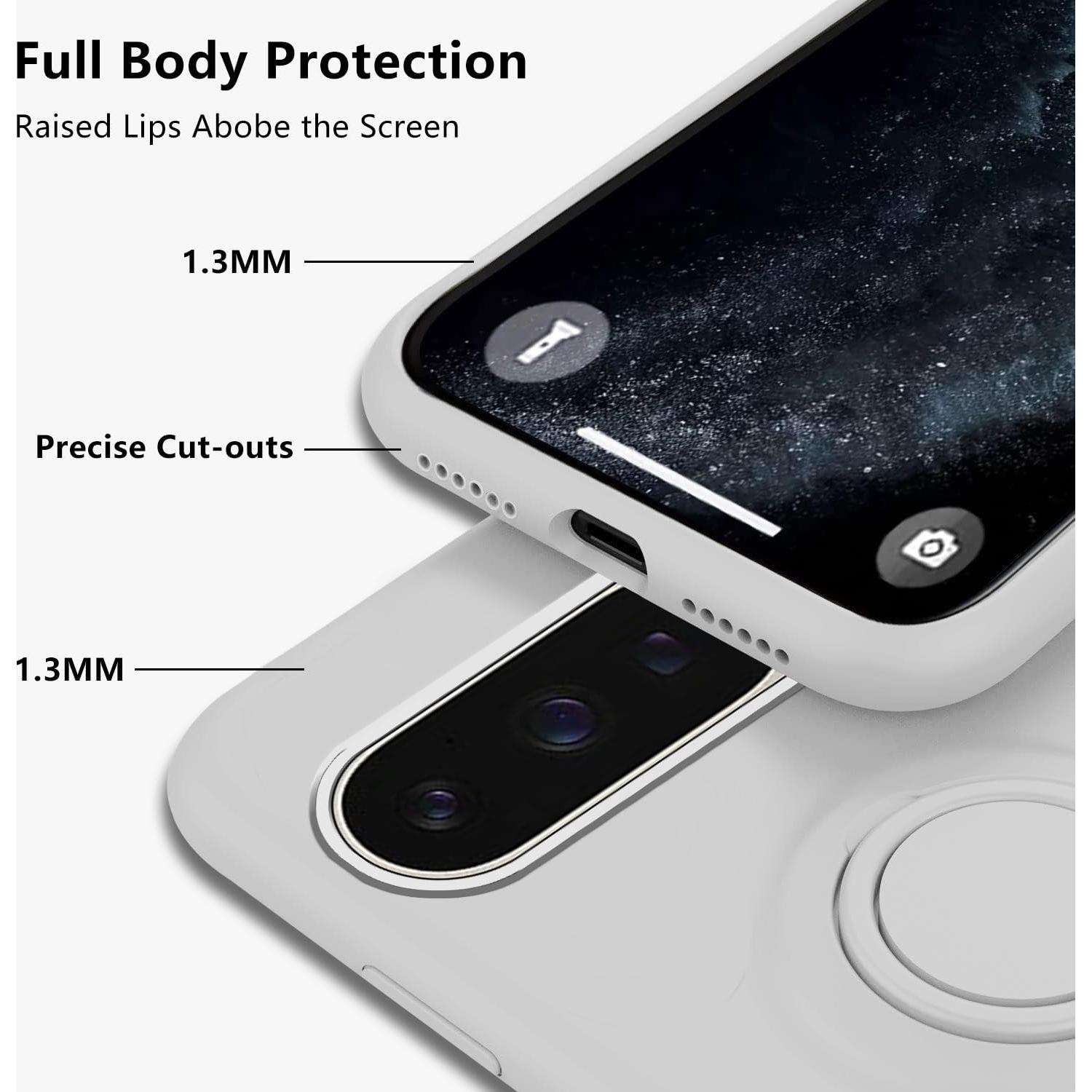 Funda de Silicona con Soporte Magnético para Google Pixel 9 Pro - Blanca