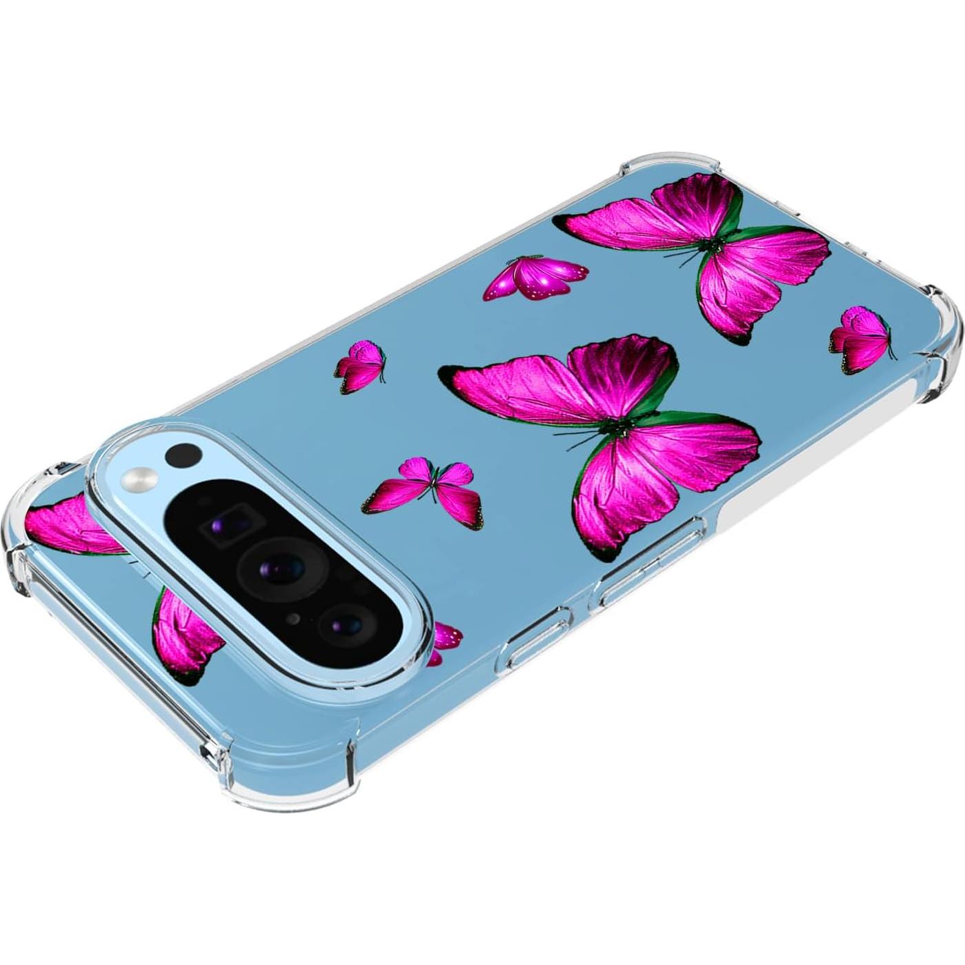 Funda TPU Rosa Mariposa para Google Pixel 9 y 9 Pro