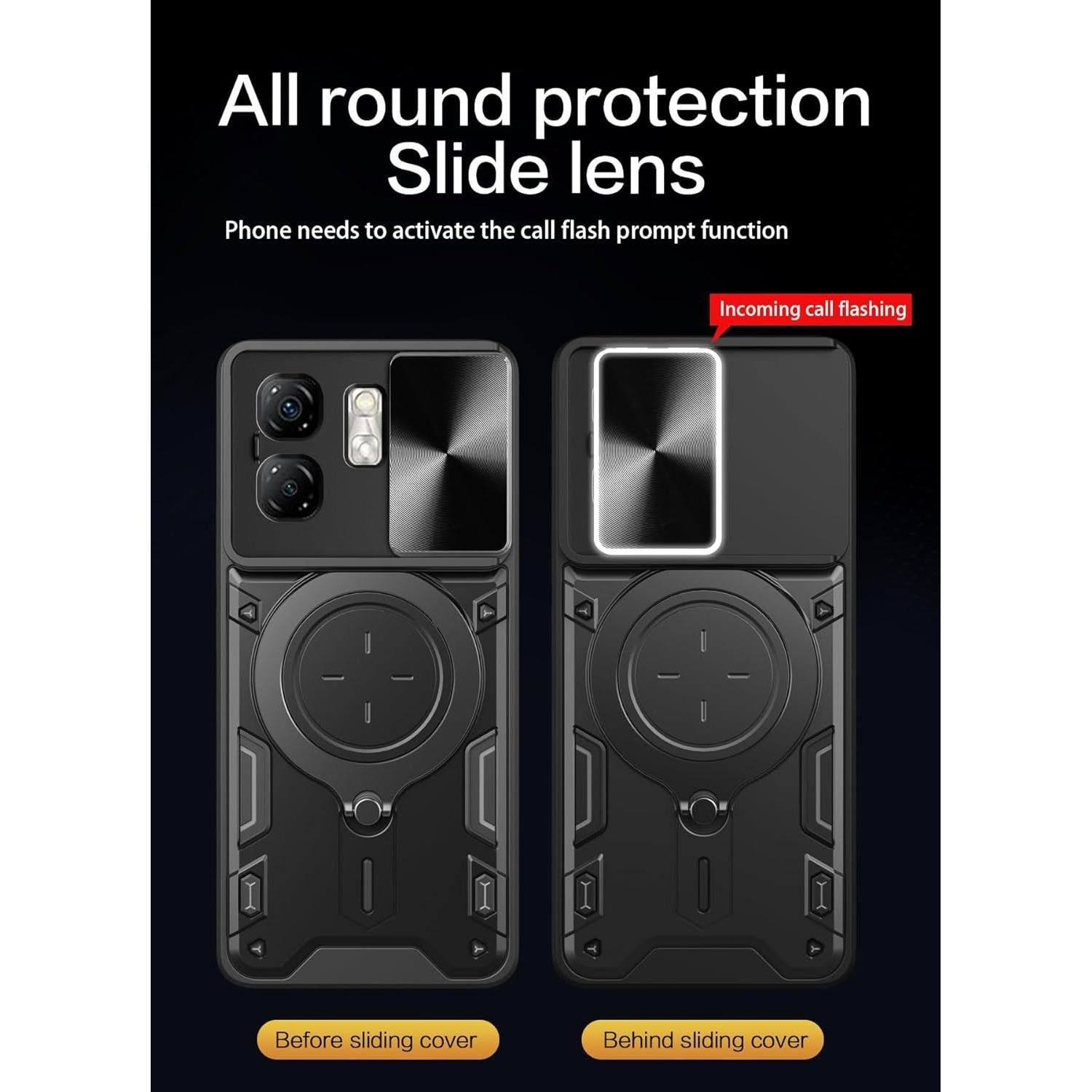 Funda Protectora Infinix Smart 9 con Cubierta Deslizante Negra