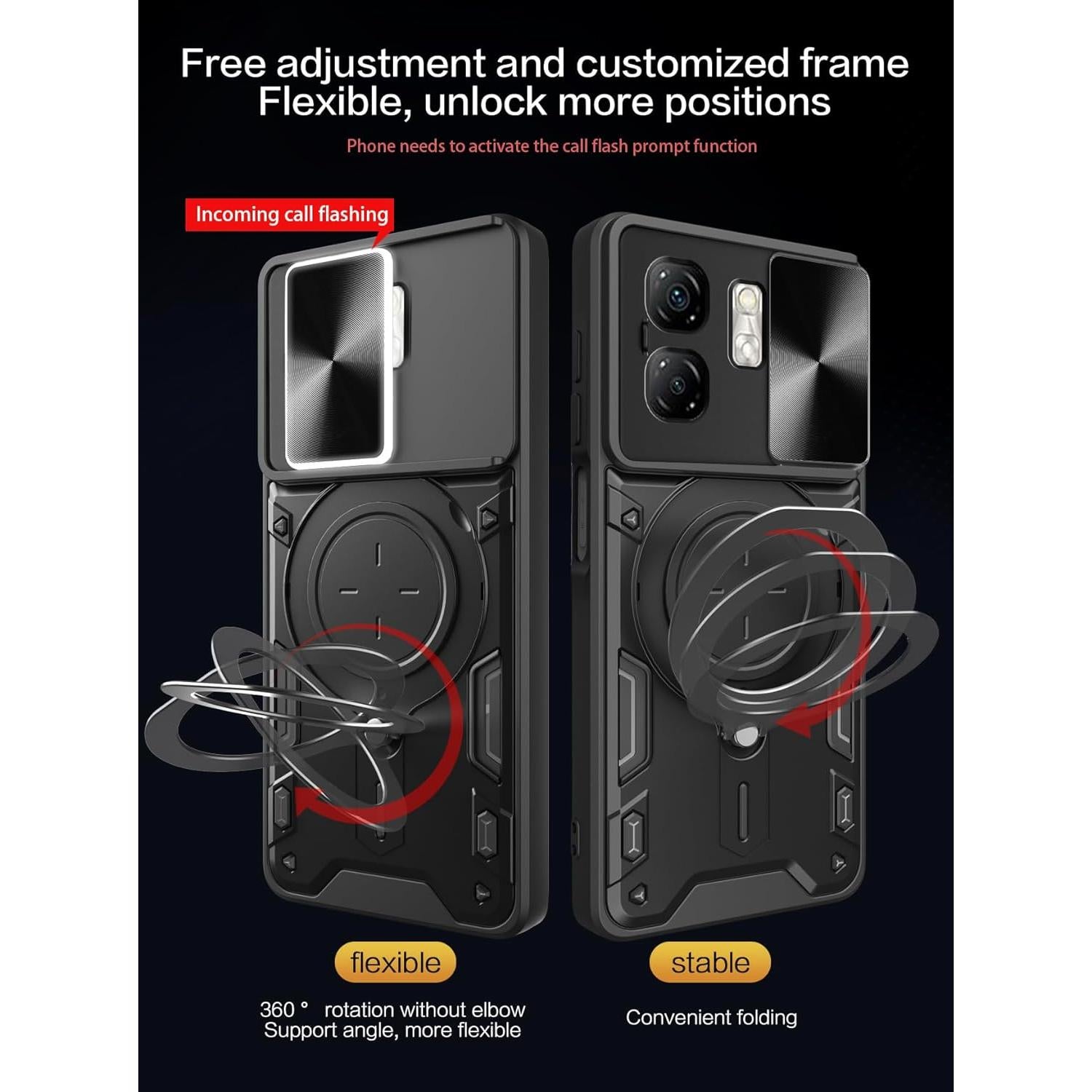 Funda Protectora Infinix Smart 9 con Cubierta Deslizante Negra