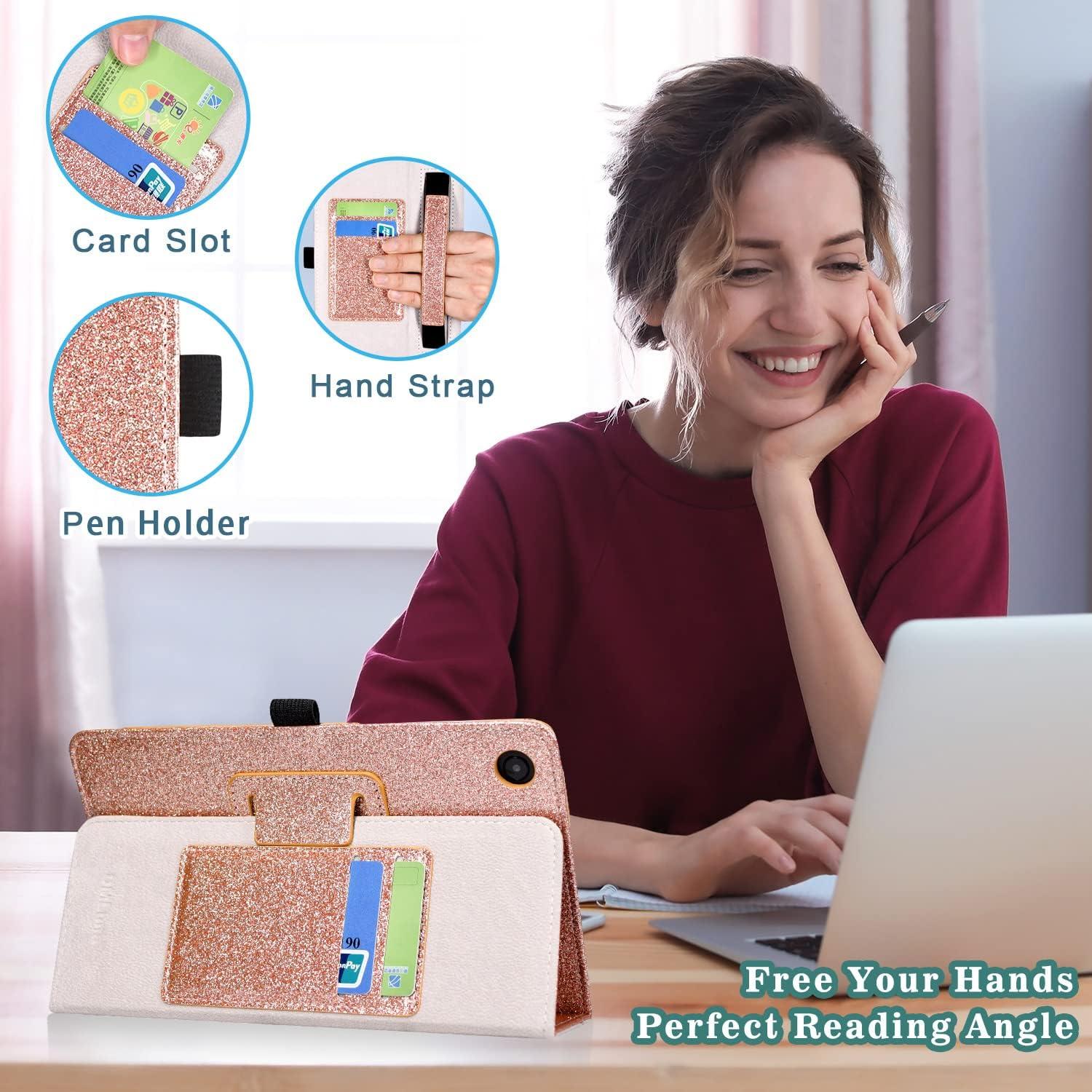 Funda DMLuna para Alcatel Joy Tab 2 8" Rosa Brillo 2020