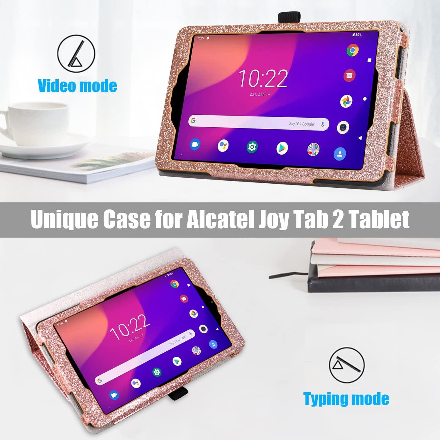 Funda DMLuna para Alcatel Joy Tab 2 8" Rosa Brillo 2020