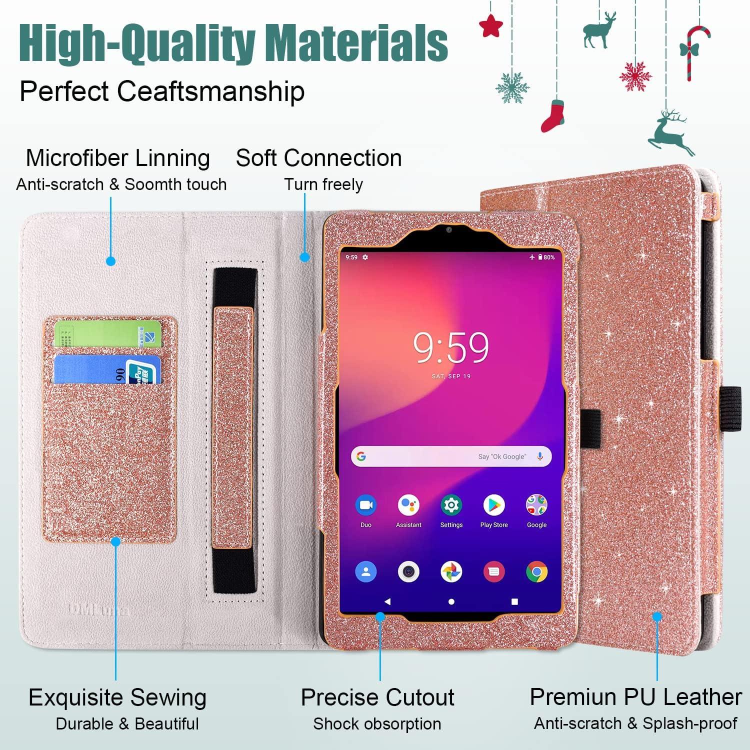 Funda DMLuna para Alcatel Joy Tab 2 8" Rosa Brillo 2020