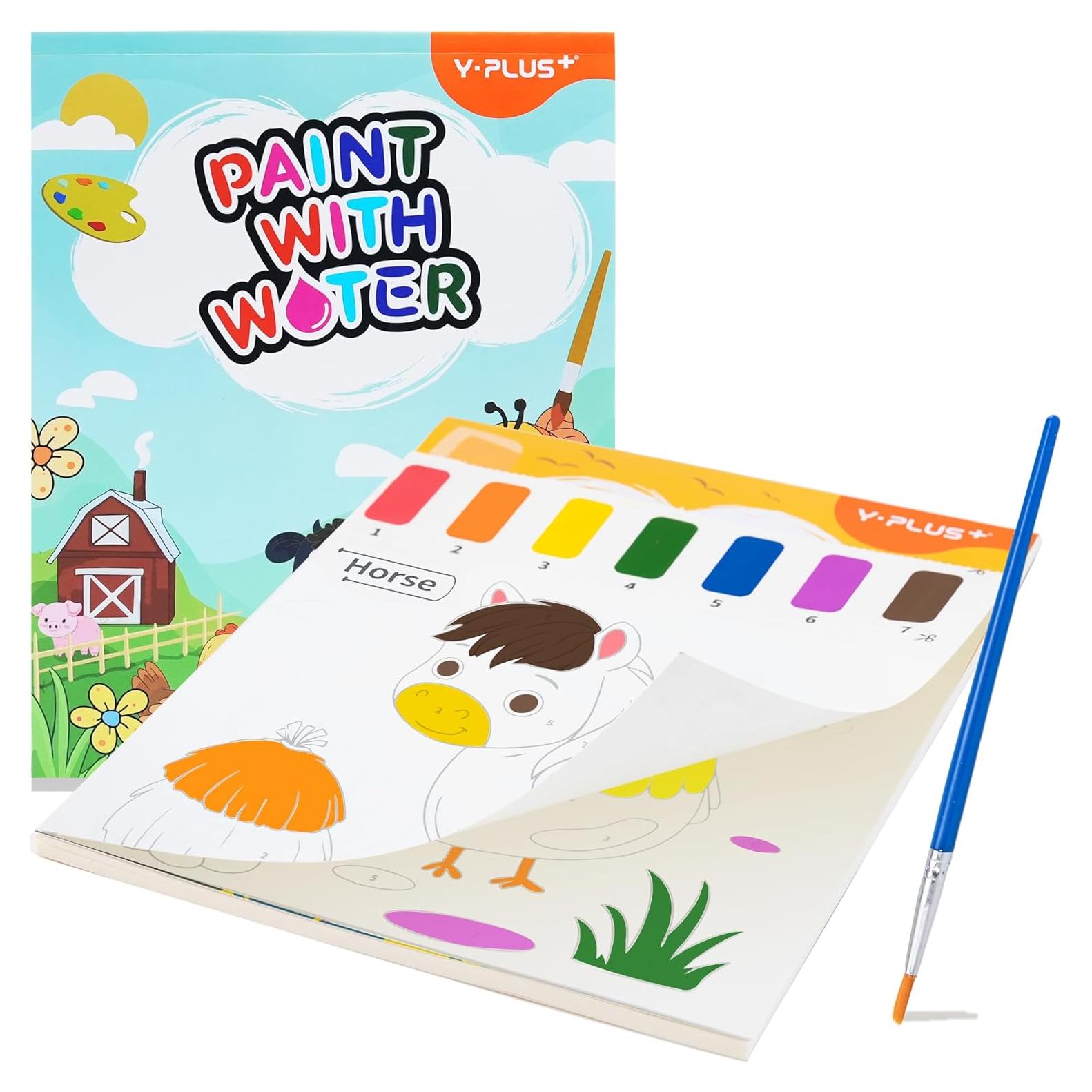 YPLUS Libro de Pintura Acuarela para Niños - Granja 20 Páginas