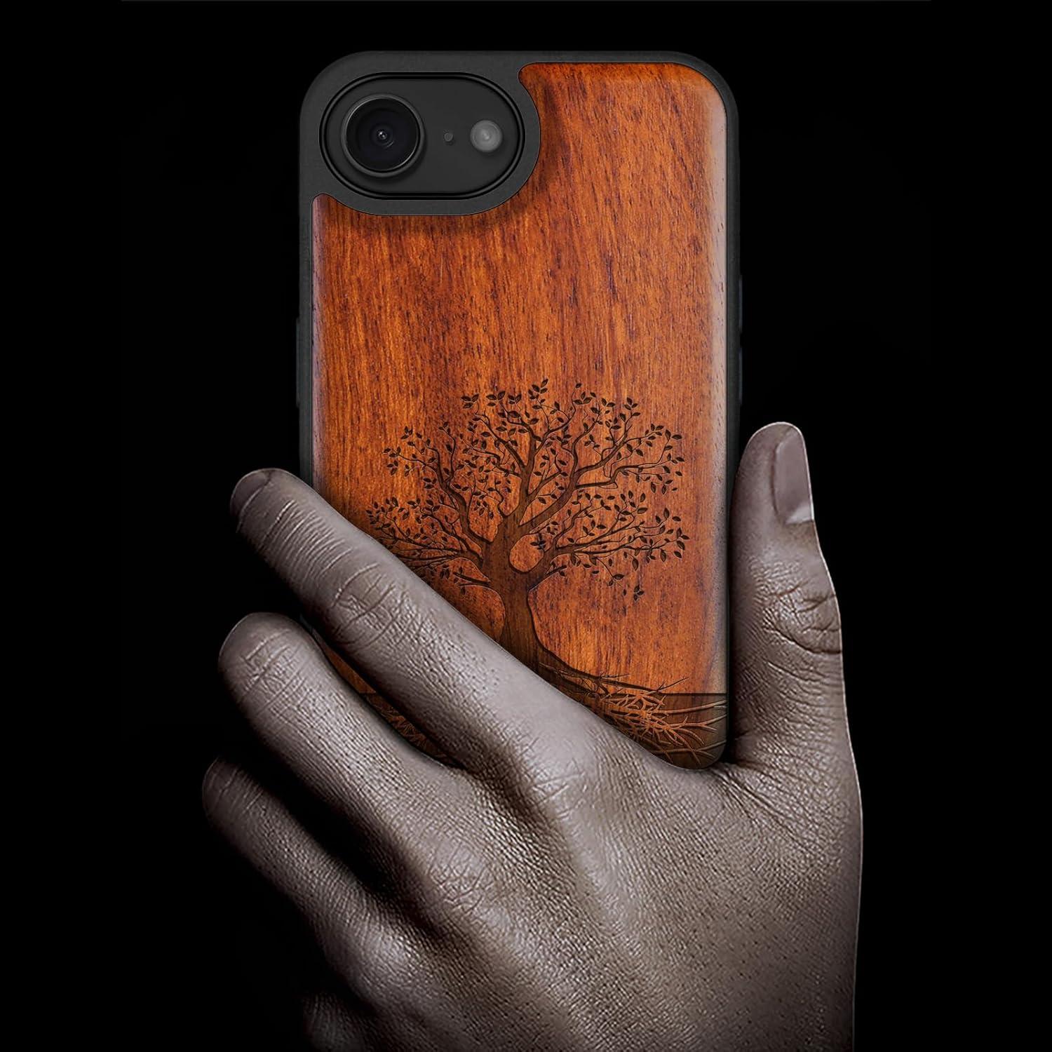 Funda de Madera Magnética Carveit para iPhone 16e - Yin Yang