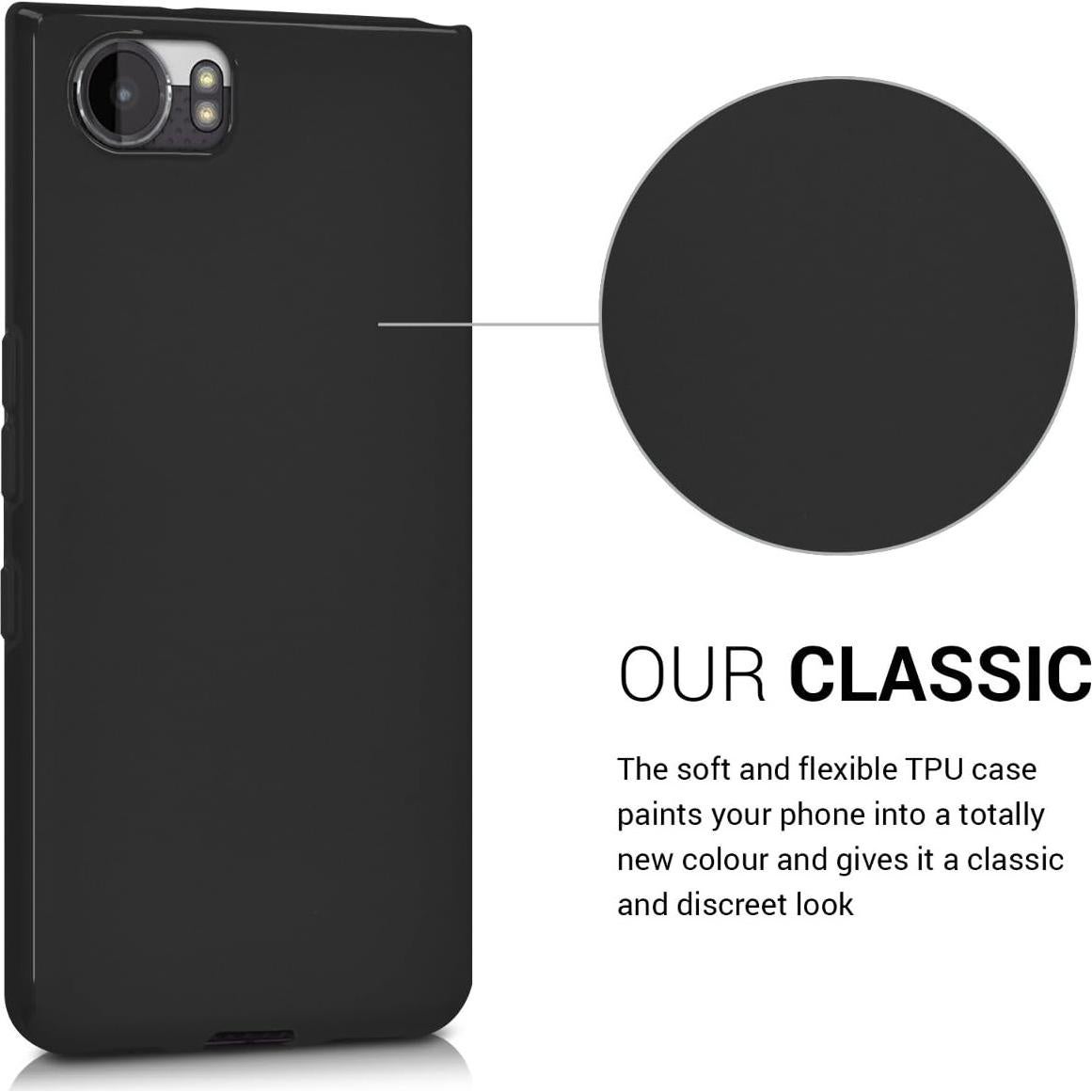 Funda Protectora Slim KW-Mobile para BlackBerry KEYone - TPU Negro Mate