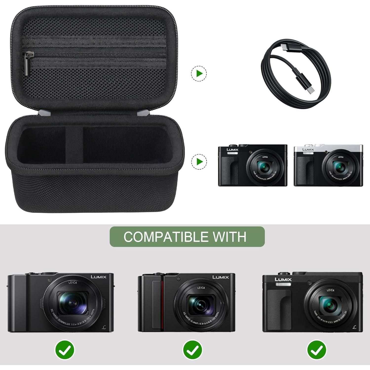 Funda para Cámara Panasonic LUMIX ZS99 y LX10 4K, Negra
