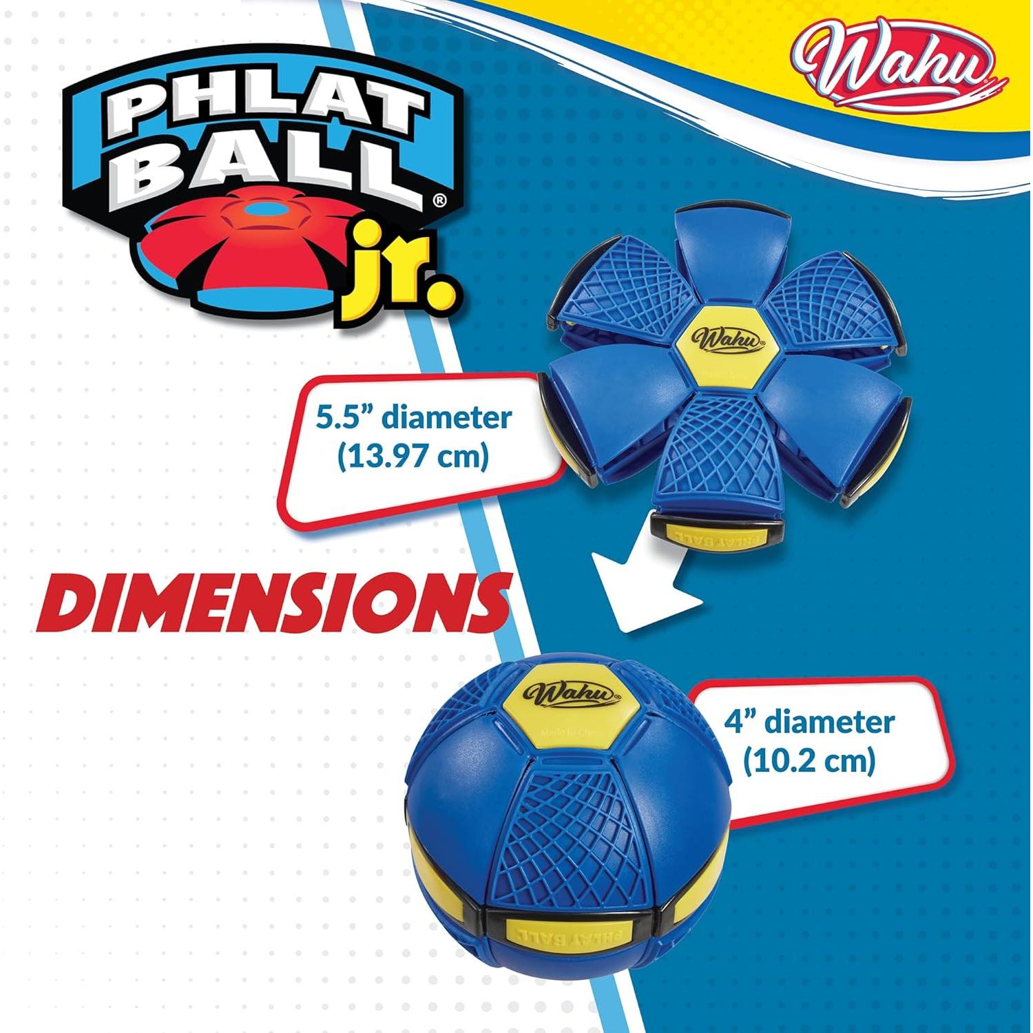 WAHU Phlat Ball Junior Azul - Disco Volador y Pelota 10.2 cm