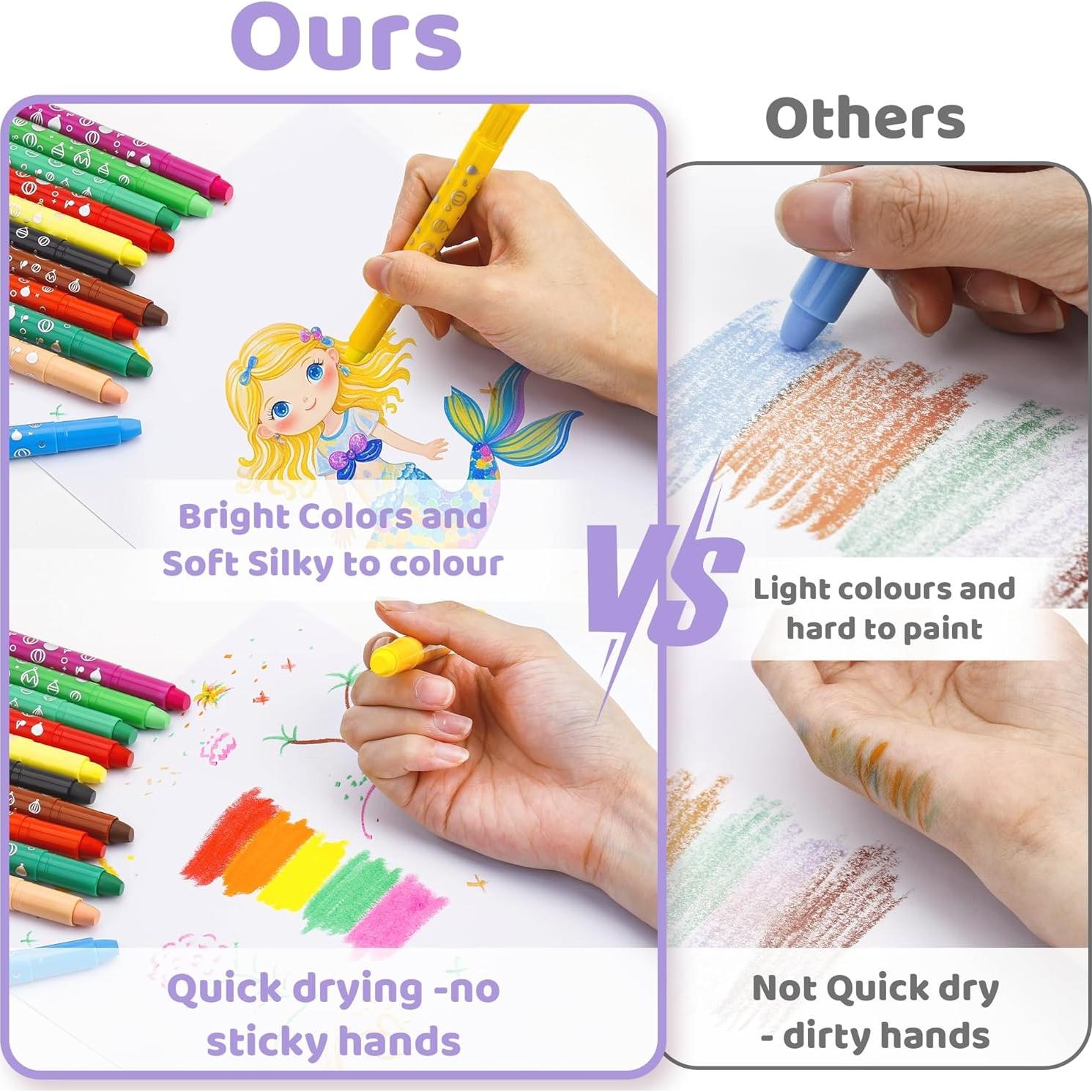 Crayones DreamCandy Giratorios 24 Colores Lavables para Niños