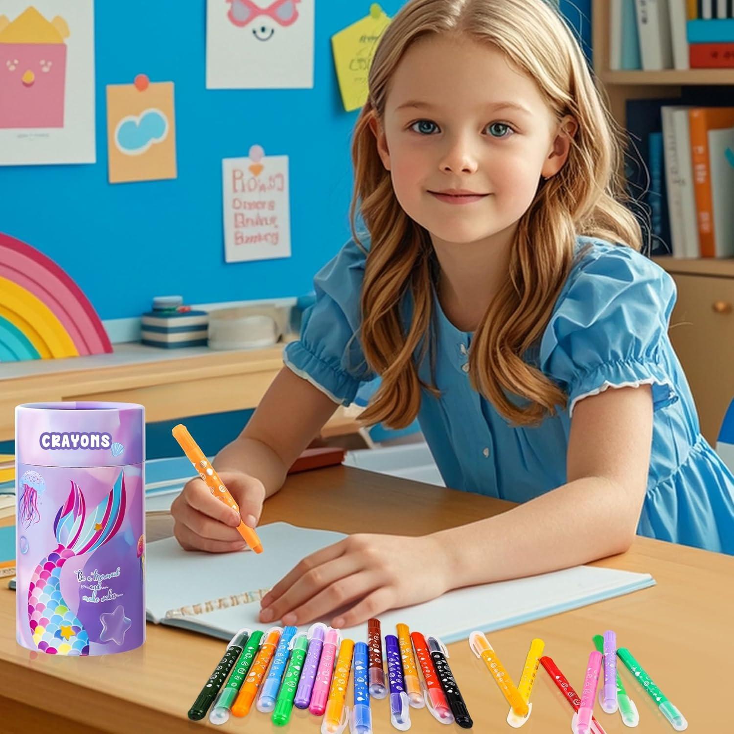 Crayones DreamCandy Giratorios 24 Colores Lavables para Niños