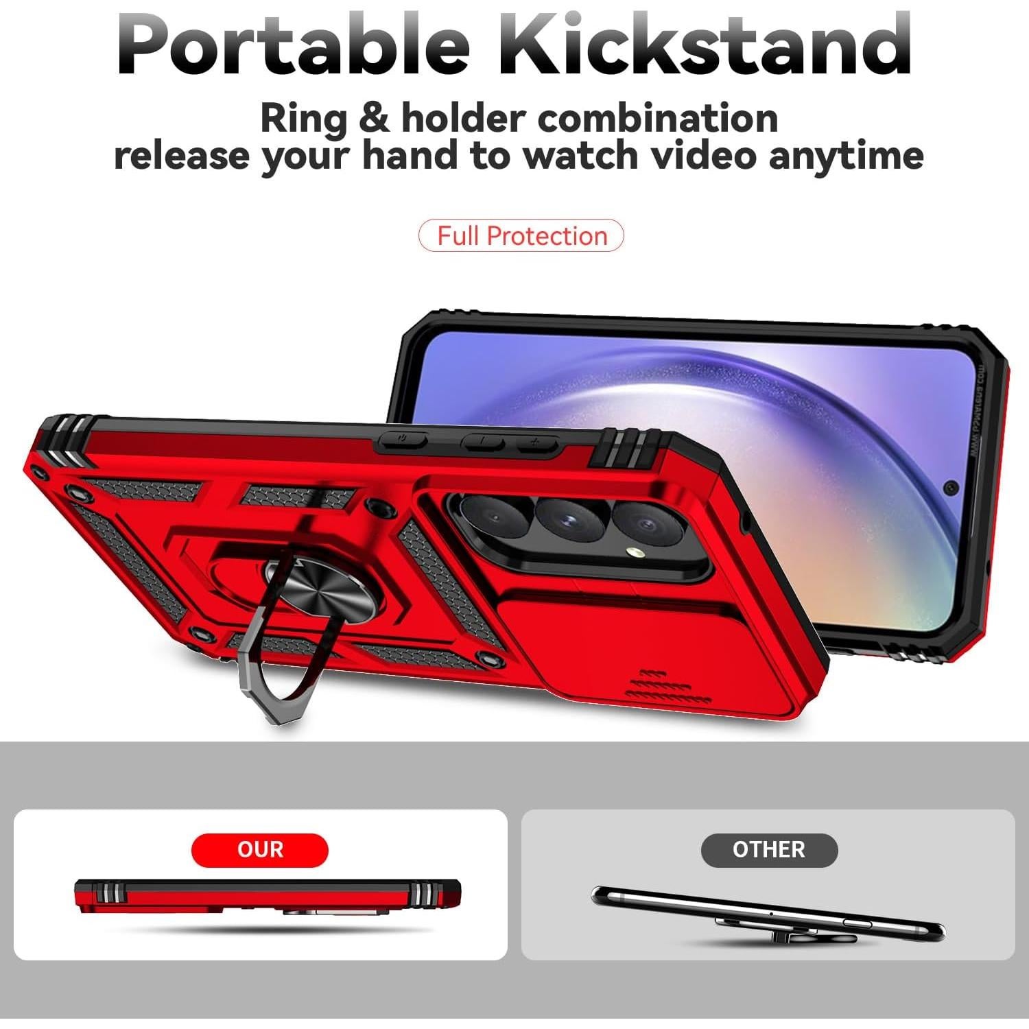 Funda Samsung Galaxy A55 5G PUSHIMEI Rojo Grado Militar