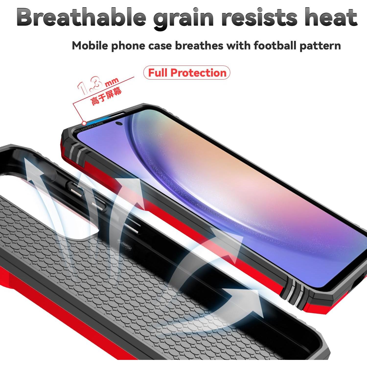 Funda Samsung Galaxy A55 5G PUSHIMEI Rojo Grado Militar