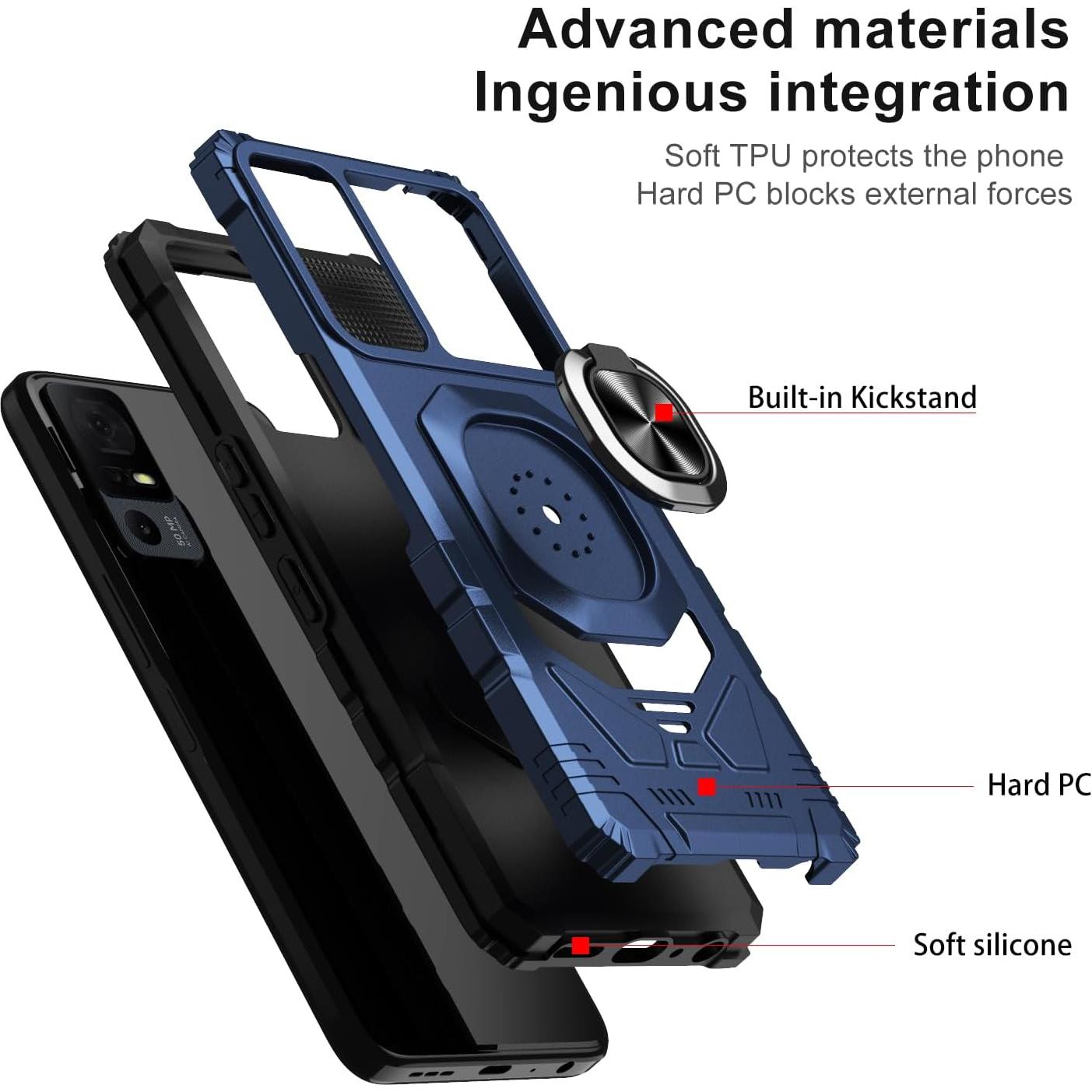 Funda Protectora para TCL 40XL con Soporte y Protector de Pantalla