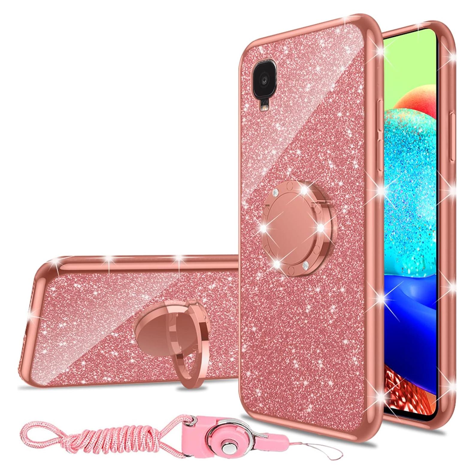 Funda Brillante para TCL A3 A509DL - Oro Rosa, TPU, Soporte