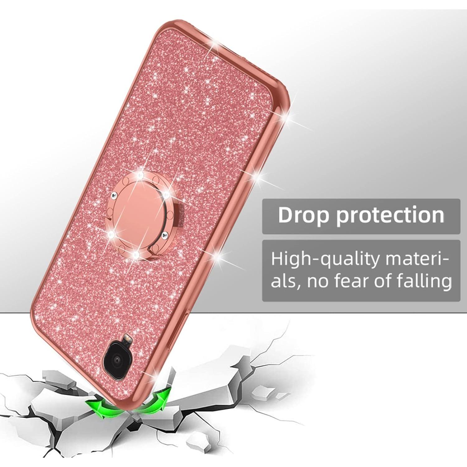 Funda Brillante para TCL A3 A509DL - Oro Rosa, TPU, Soporte