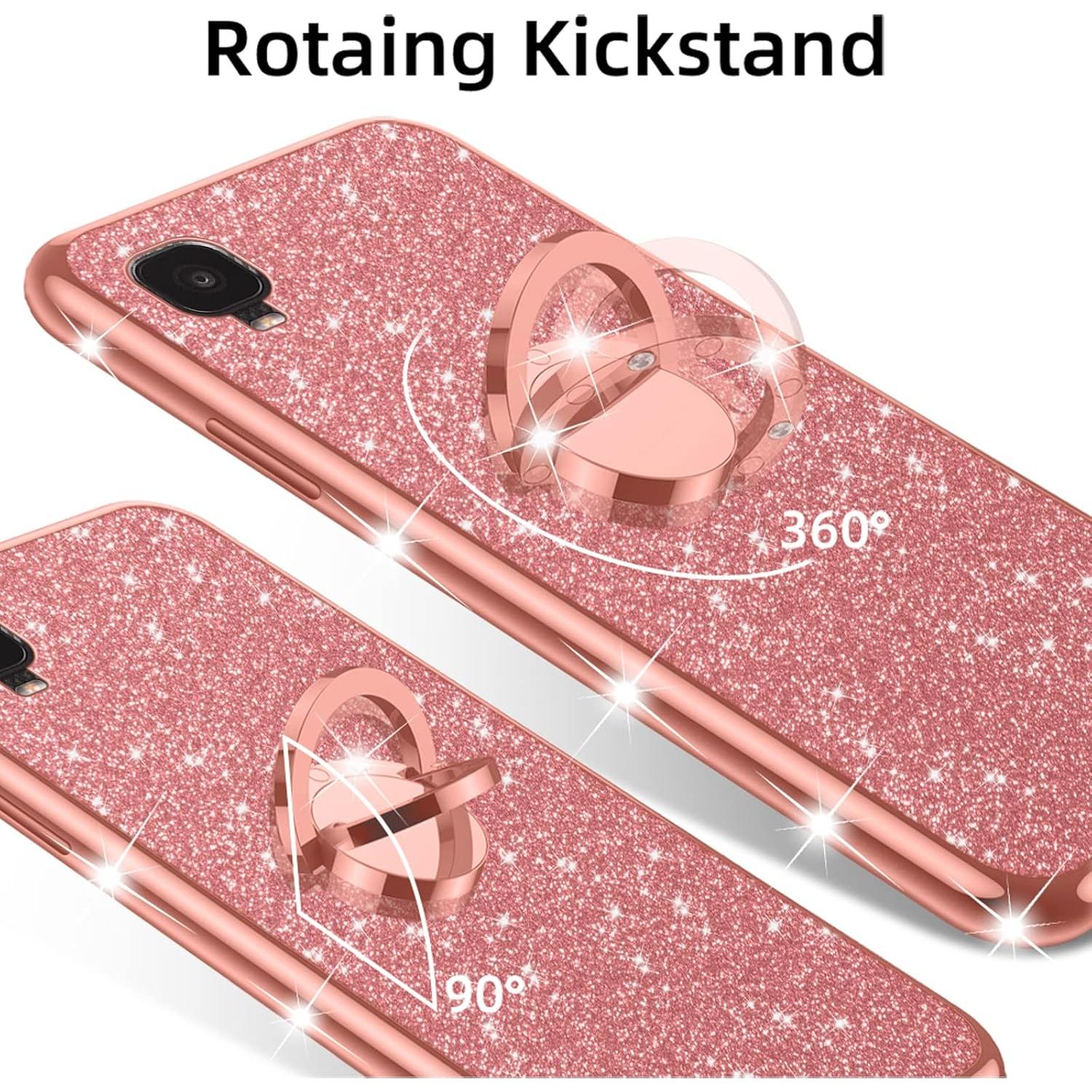 Funda Brillante para TCL A3 A509DL - Oro Rosa, TPU, Soporte