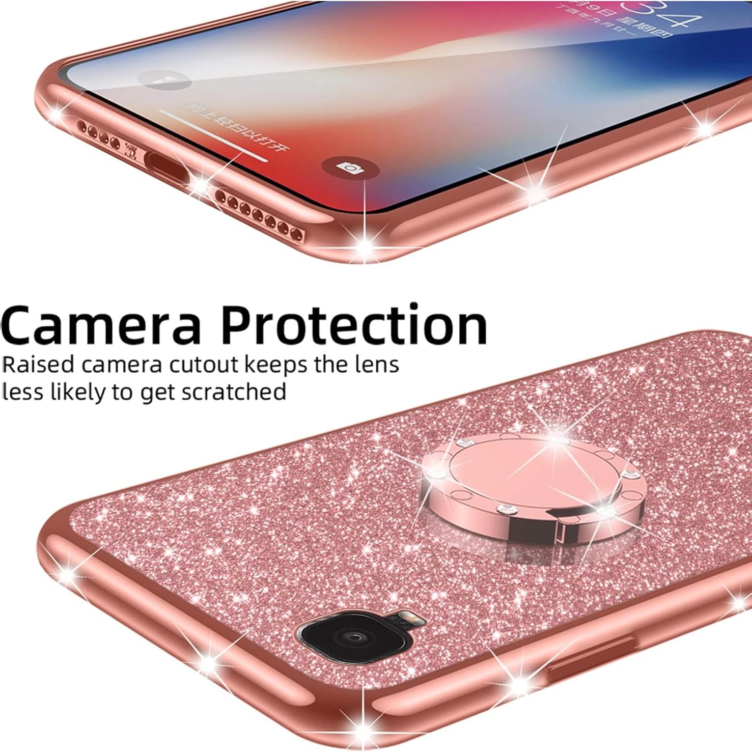 Funda Brillante para TCL A3 A509DL - Oro Rosa, TPU, Soporte