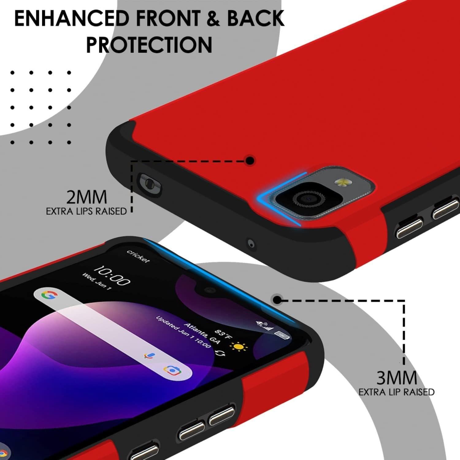 Funda híbrida a prueba de golpes PT para TCL 30 Z 4188C - Rojo