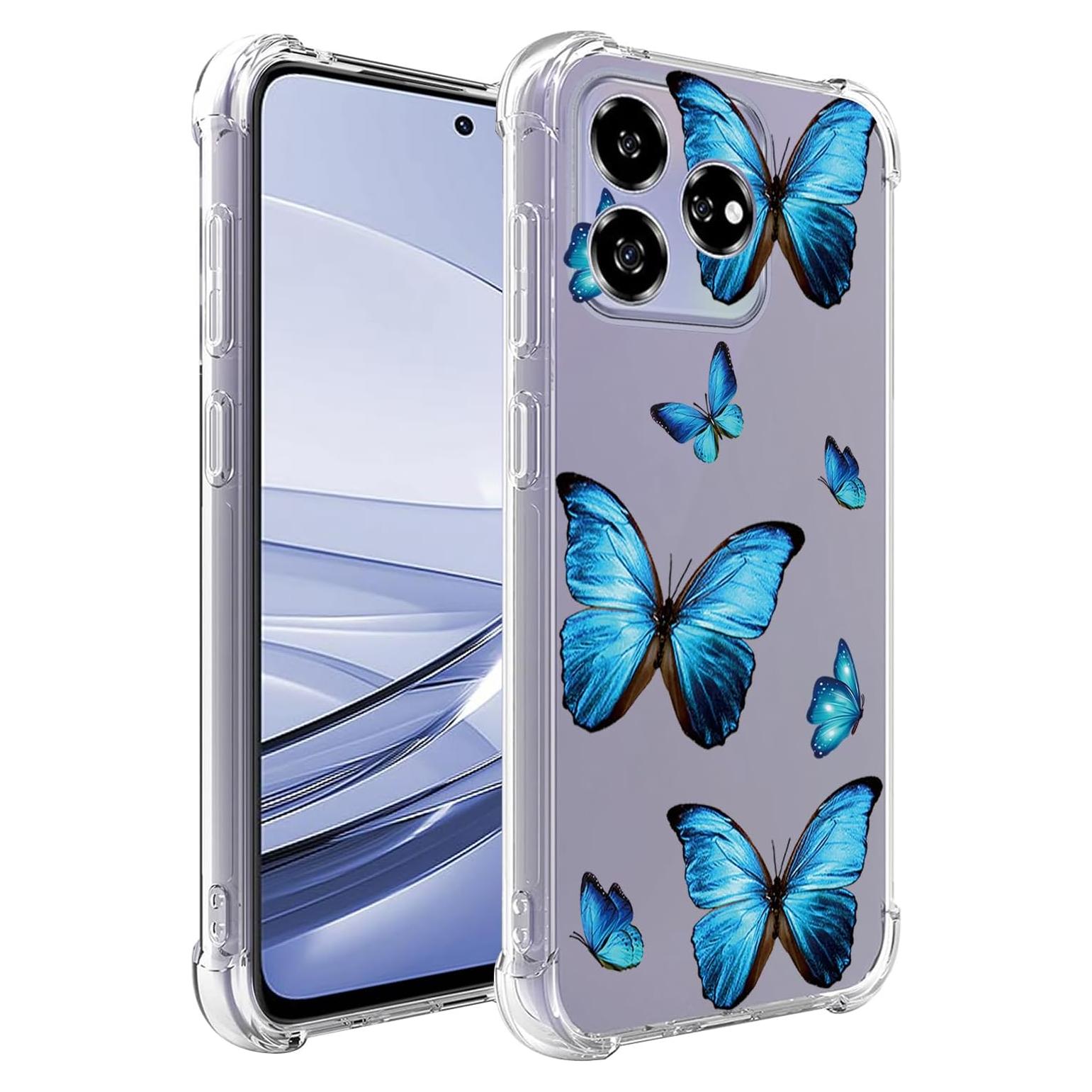 Funda TPU Flexible ZTE Blade V60 4G / Axon 60 4G Mariposa Azul