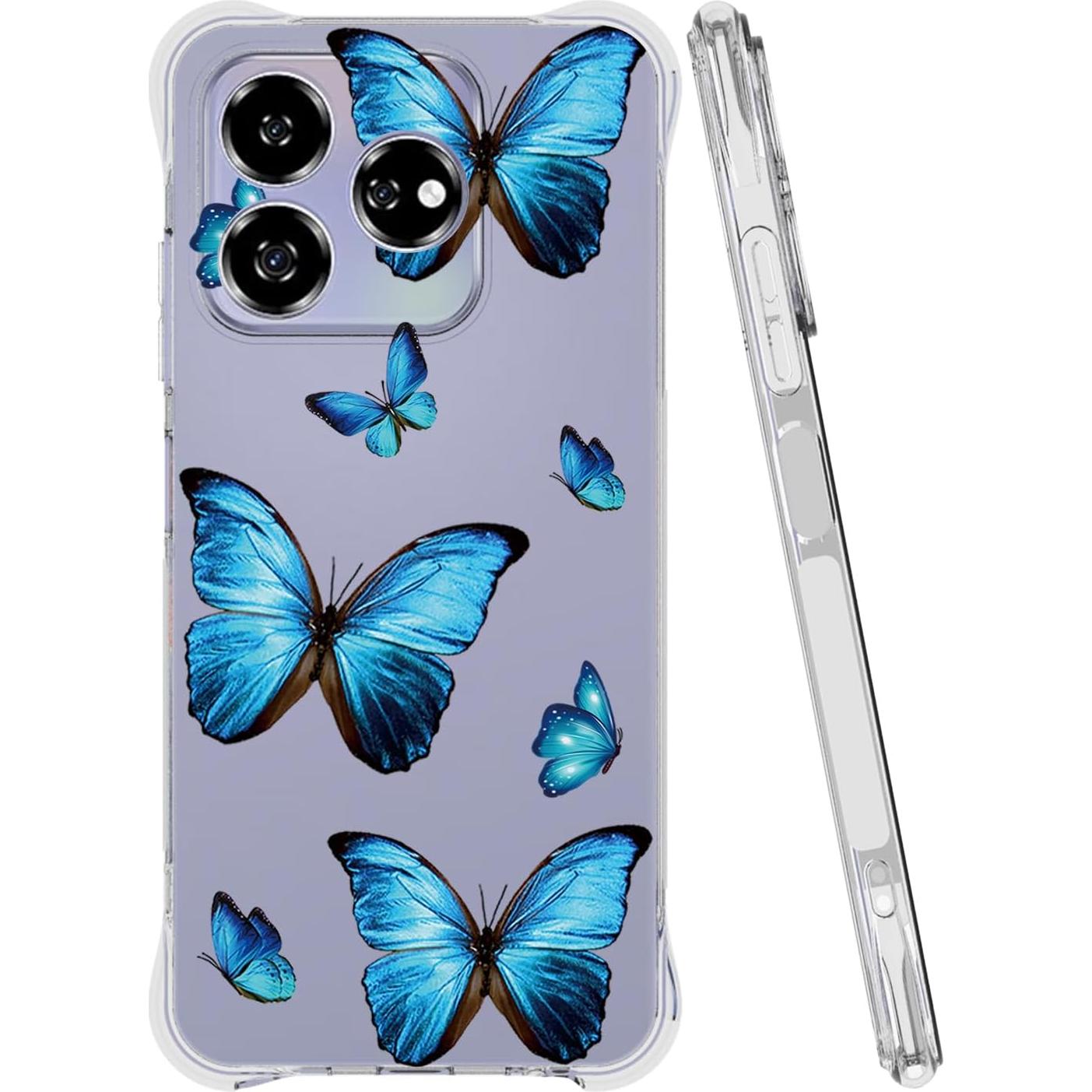Funda TPU Flexible ZTE Blade V60 4G / Axon 60 4G Mariposa Azul