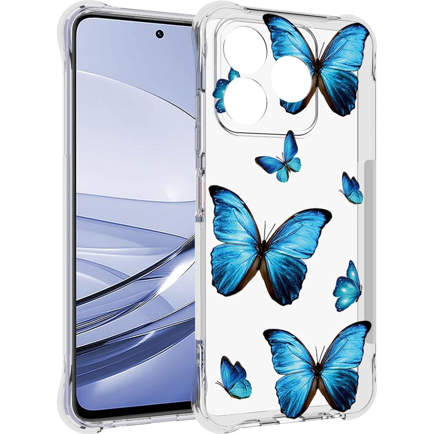 Funda TPU Flexible ZTE Blade V60 4G / Axon 60 4G Mariposa Azul
