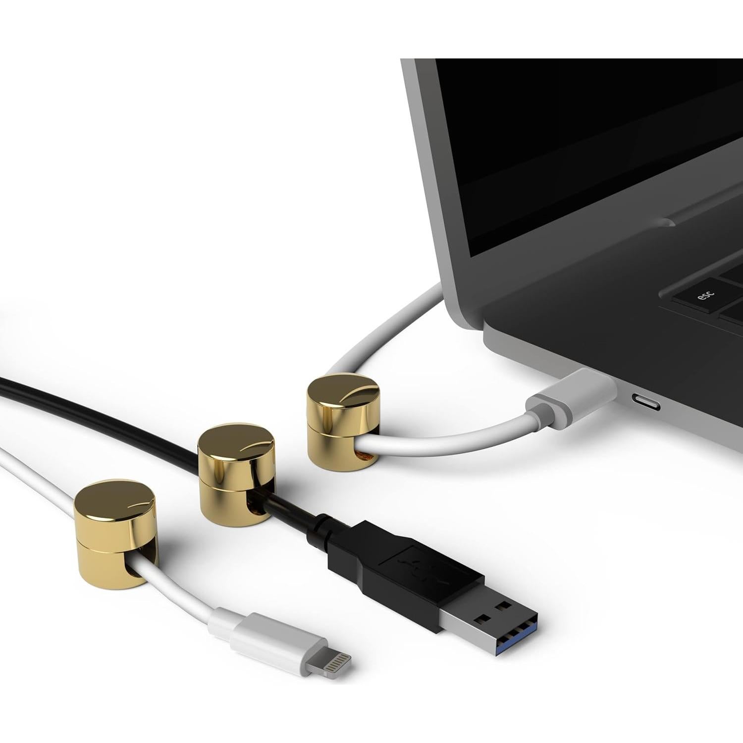 Anclajes de Cable ICONIT Dorado | Organizador de Cargadores