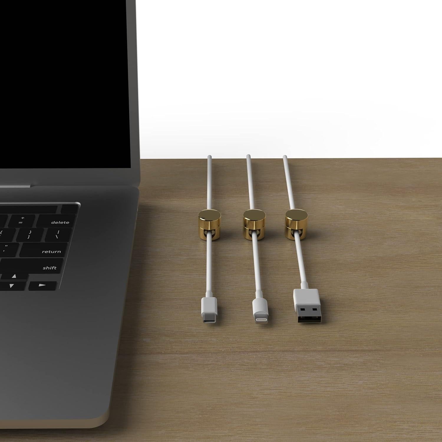 Anclajes de Cable ICONIT Dorado | Organizador de Cargadores