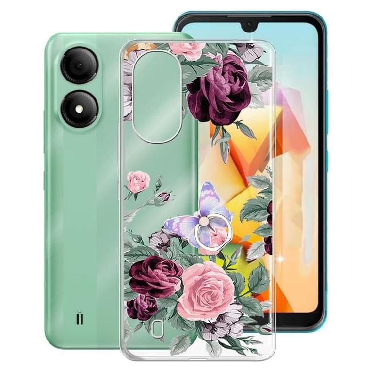 Funda ZTE Blade A33s KJYFOANI con Soporte Rotatorio 360° Rosa