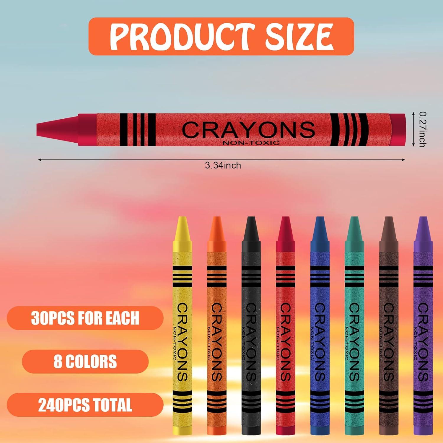 Paquete de 240 Crayones CACASO 8 Colores para Niños