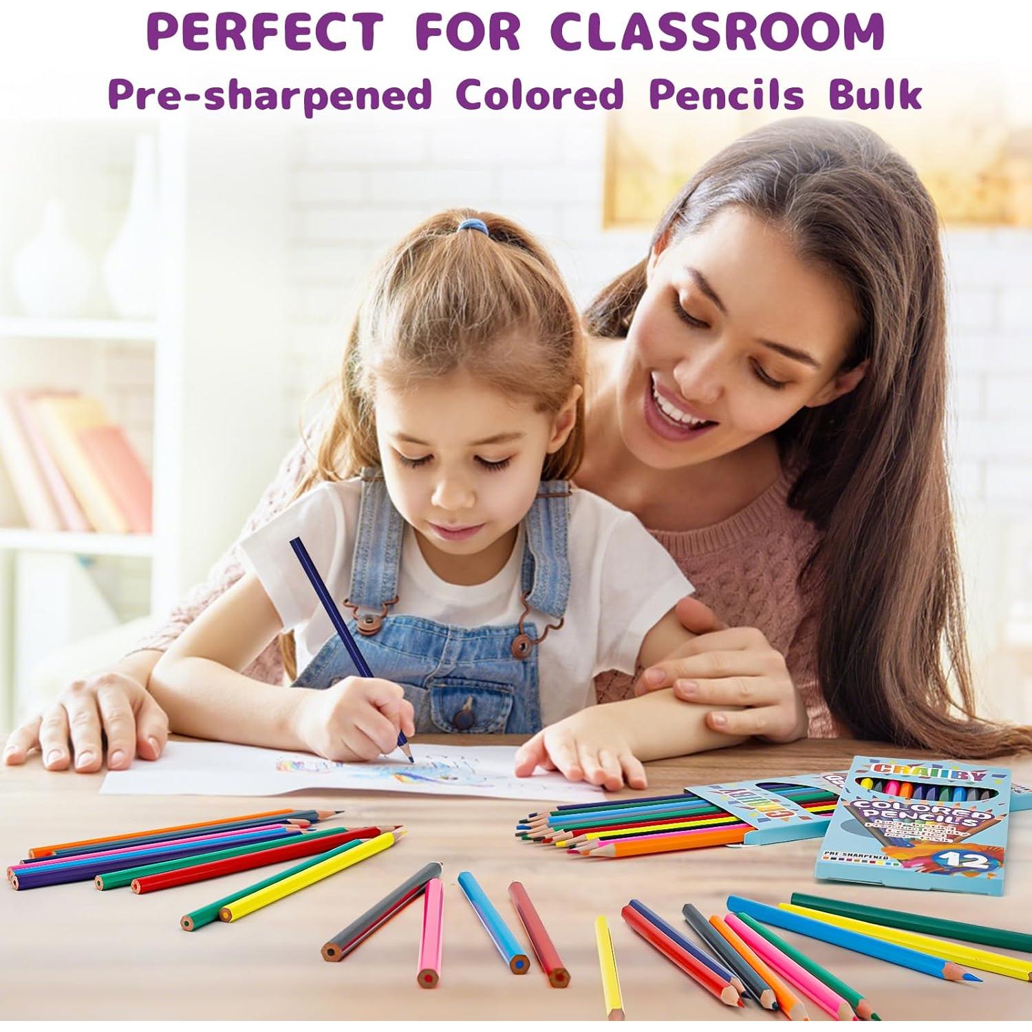 Lápices de Colores Craiiby, 144 Unidades, Multicolor, Suave