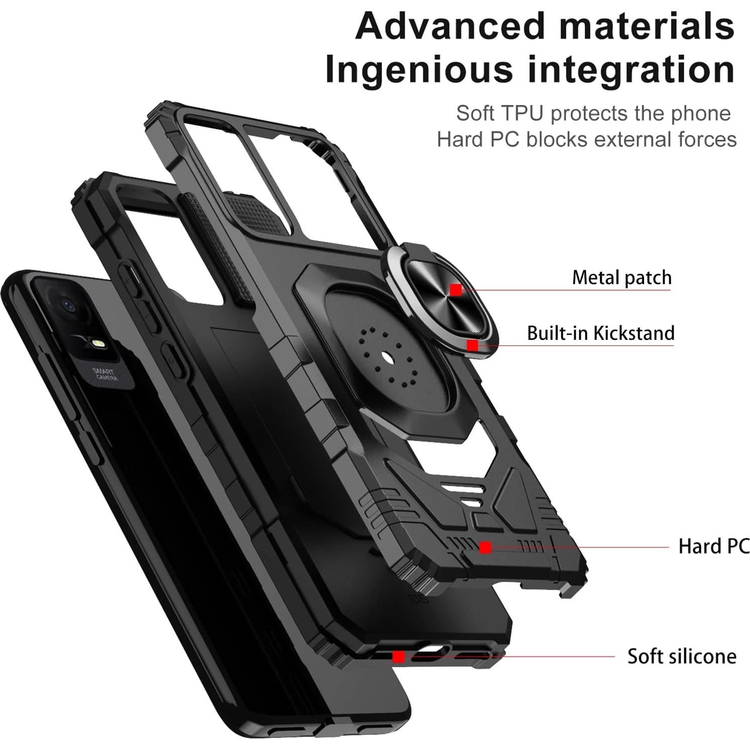 Funda Ailiber para TCL ION V/X con Protector de Pantalla y Soporte