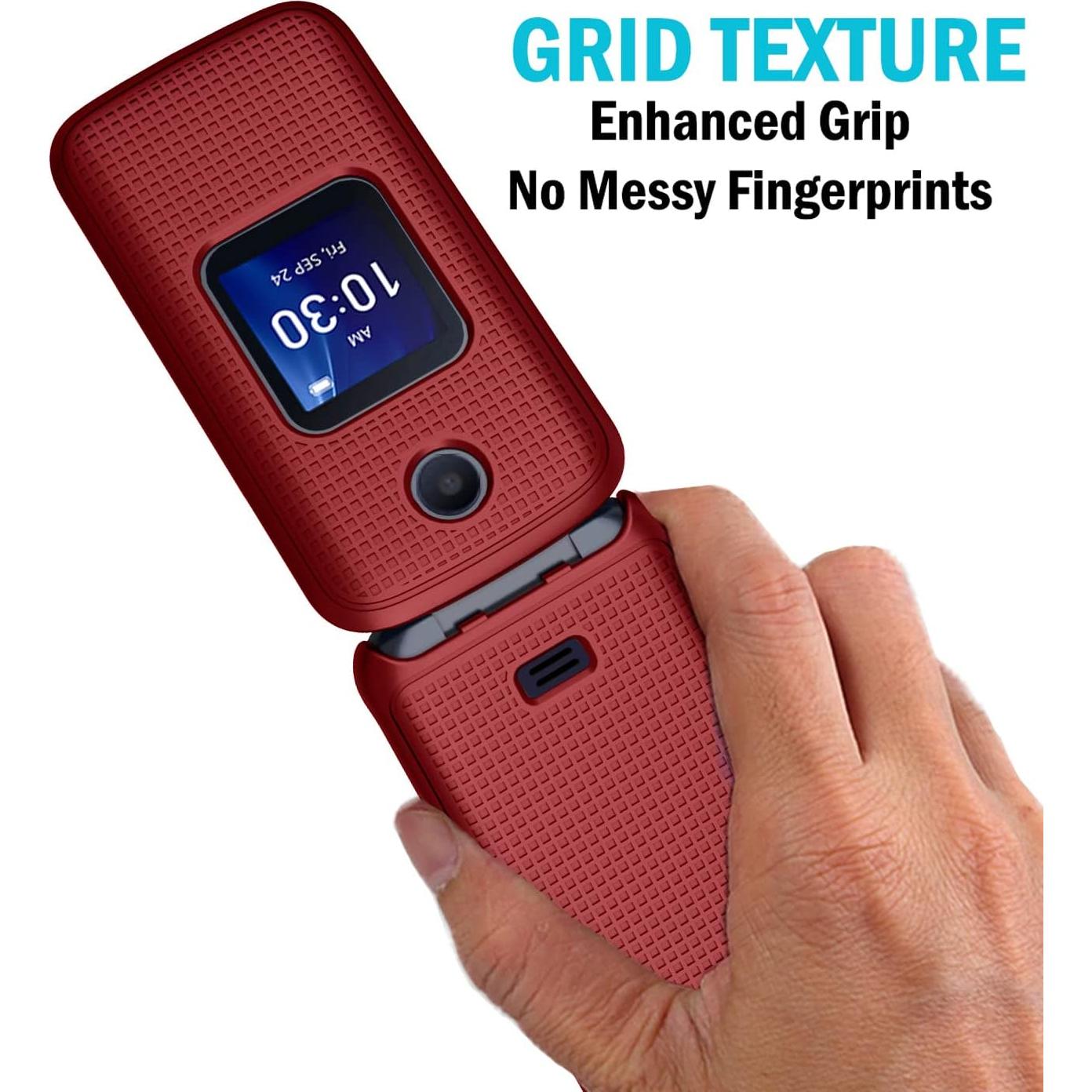 Funda Protectora Dura Nakedcellphone para Alcatel Go Flip 4 - Rojo