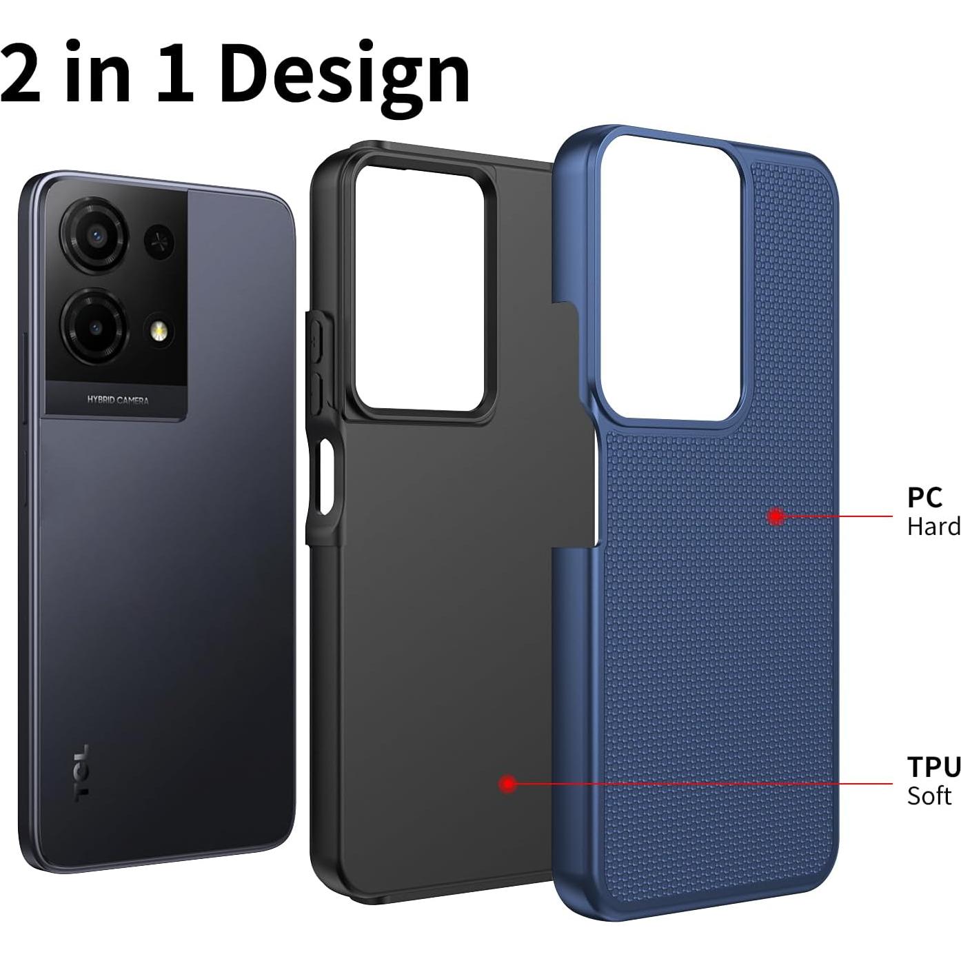 Funda para TCL K32 5G con protector de pantalla vidrio templado