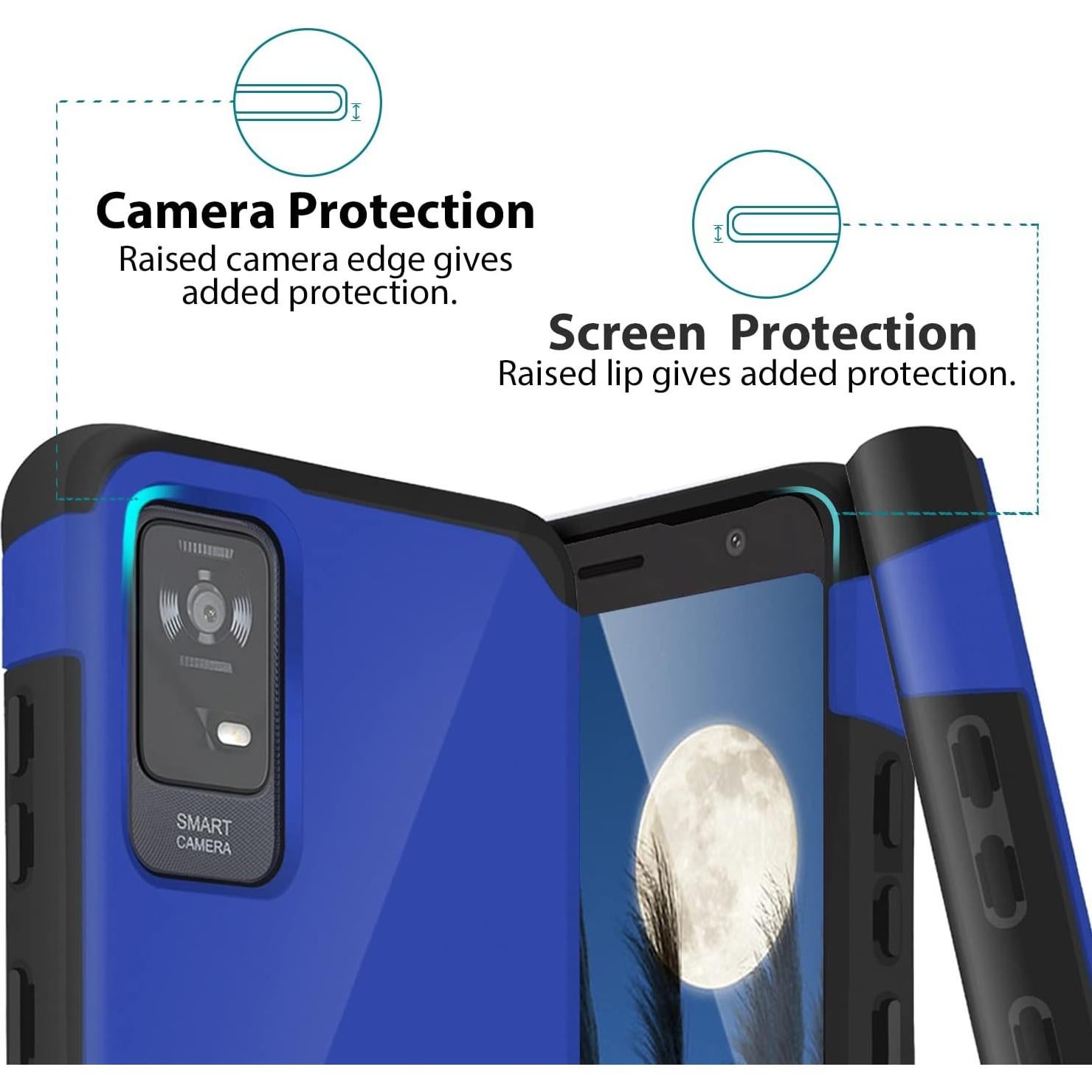 Funda Antigolpes TJS Doble Capa para TCL ION X/V/40 Z - Azul