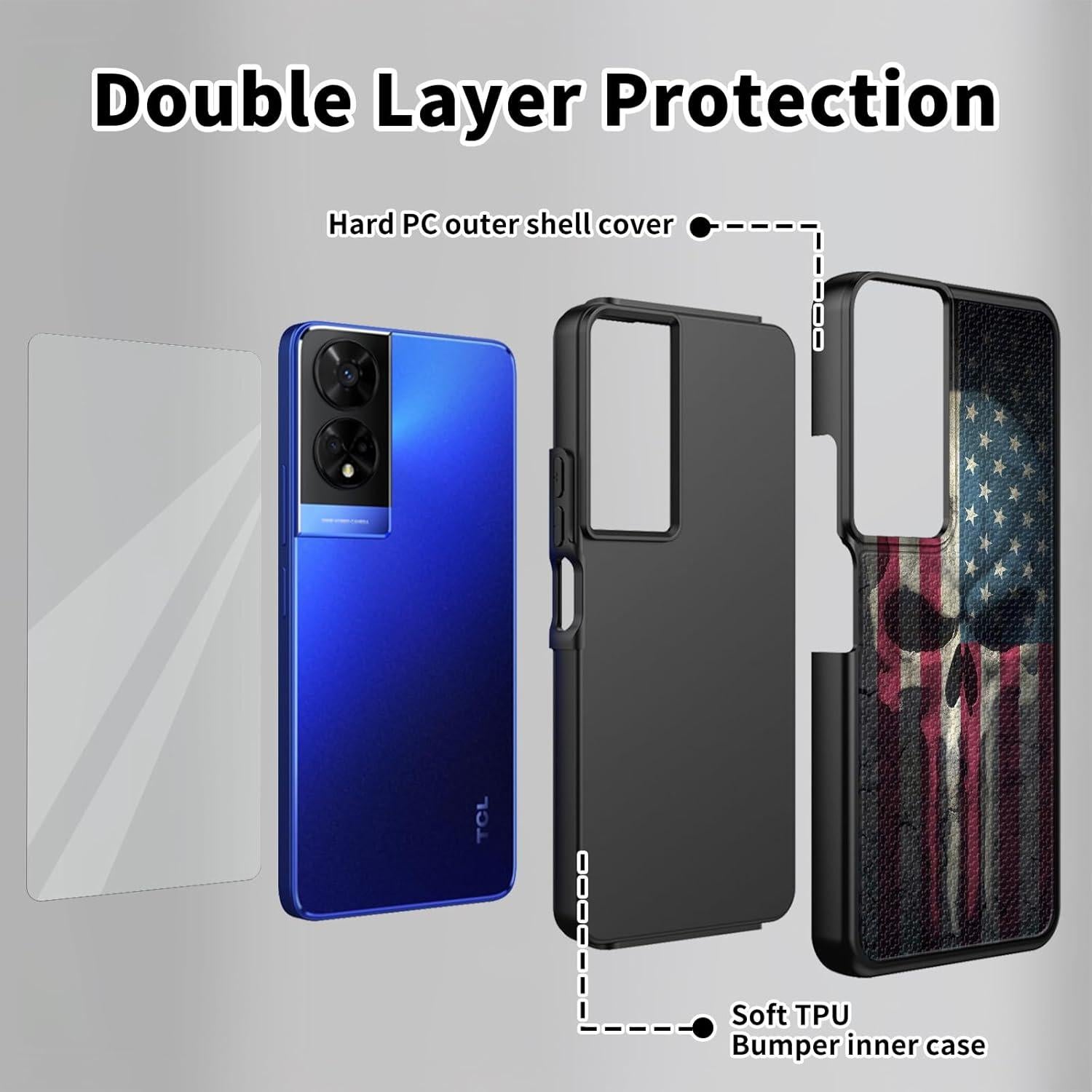Funda TCL 50 XE 5G con Protector de Pantalla Vidrio Templado