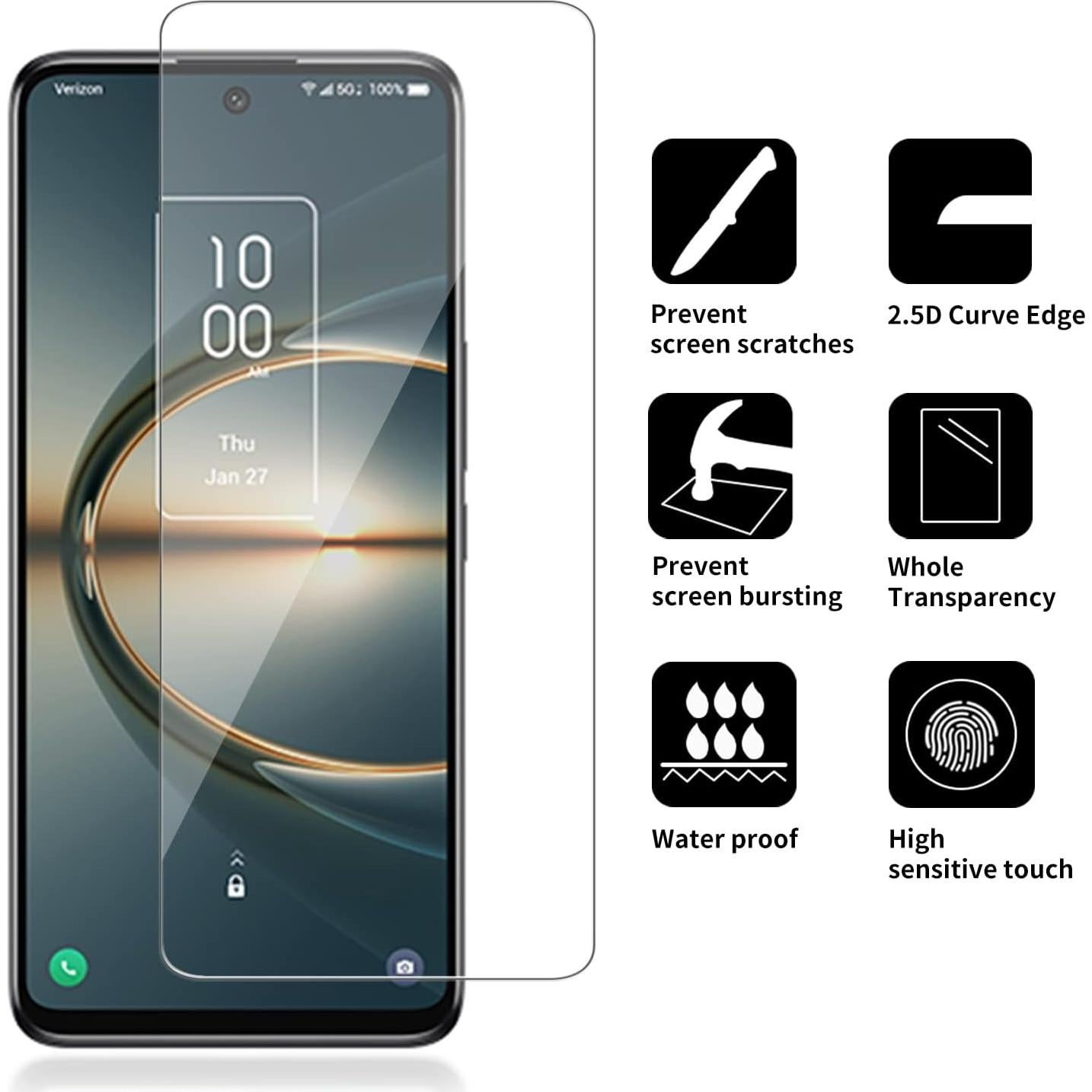 Protector de Pantalla Vidrio Templado iCsapr TCL 30 V 5G 4 Unidades